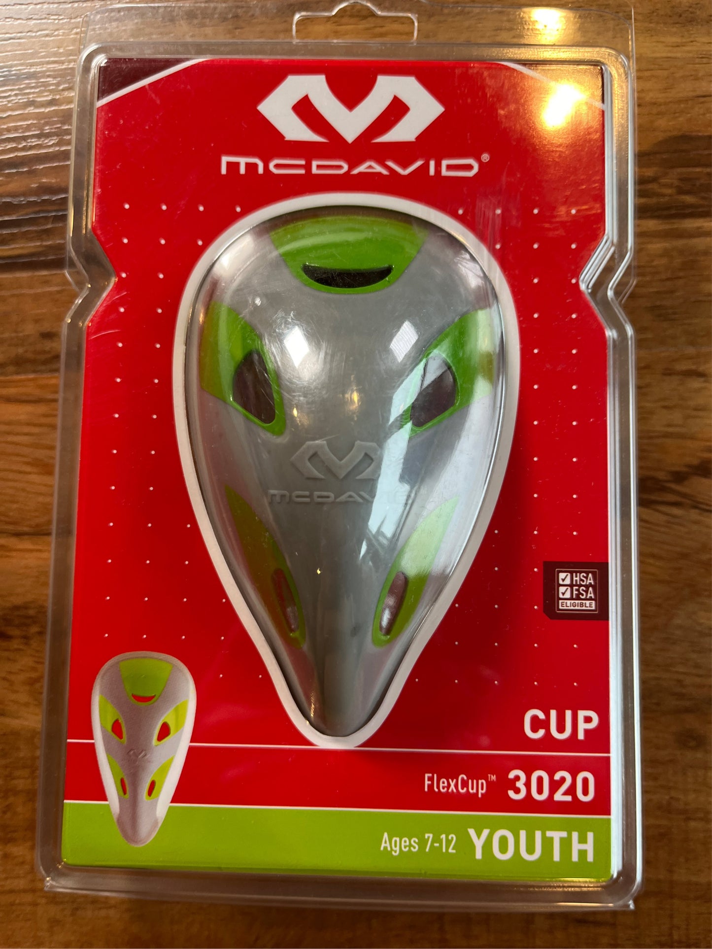 McDAVID Youth Lightweight Flex Cup - Green/Gray, Small
