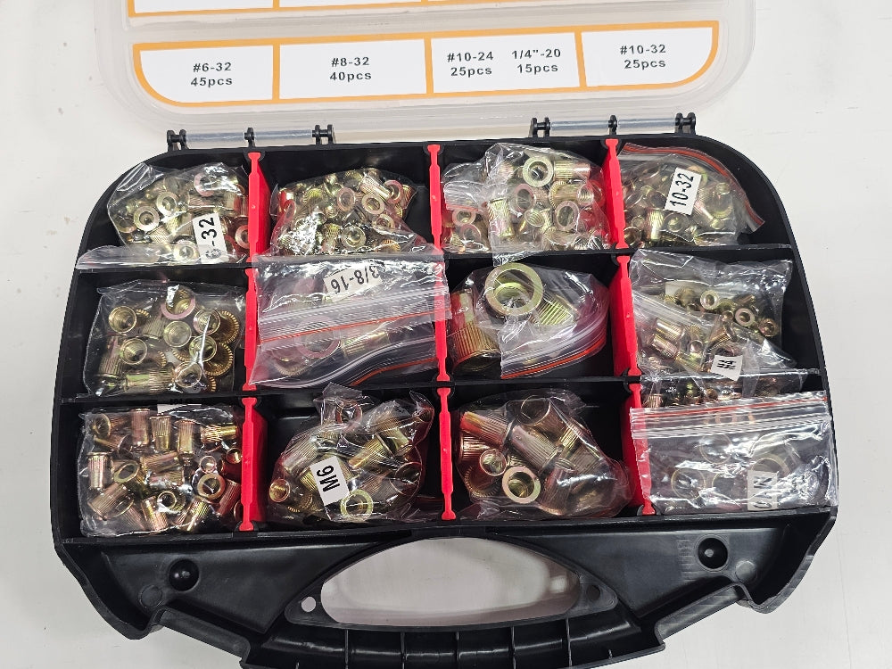Vigrue 300-Piece Rivet Nut Assortment Kit - 15 Metric & SAE Inch Sizes