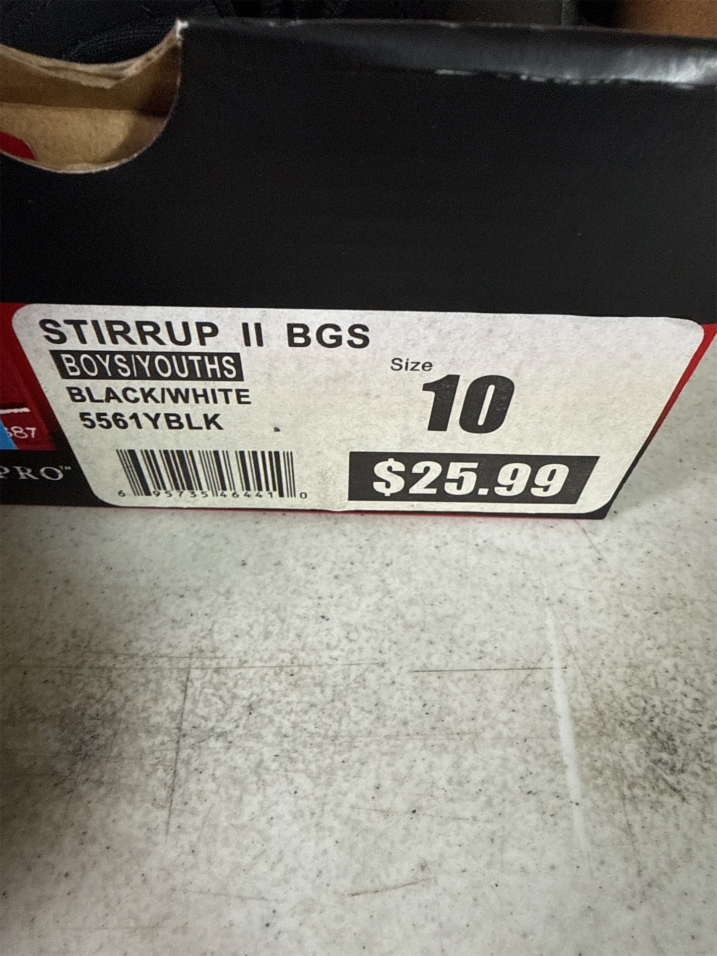 Rawlings Stirrup II BGS Youth Baseball Cleats - Black/White, Size 10