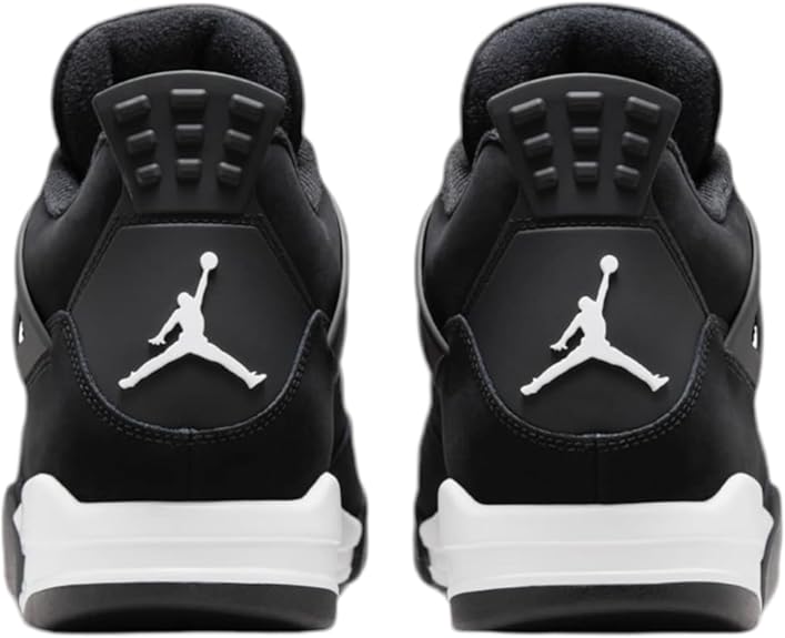 Nike Men's Air Jordan 4 Retro Sneakers - Black/White - Size 10.5