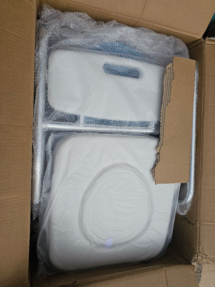 HOMCOM 3-in-1 Mobile Shower Commode Wheelchair with Removable Bucket