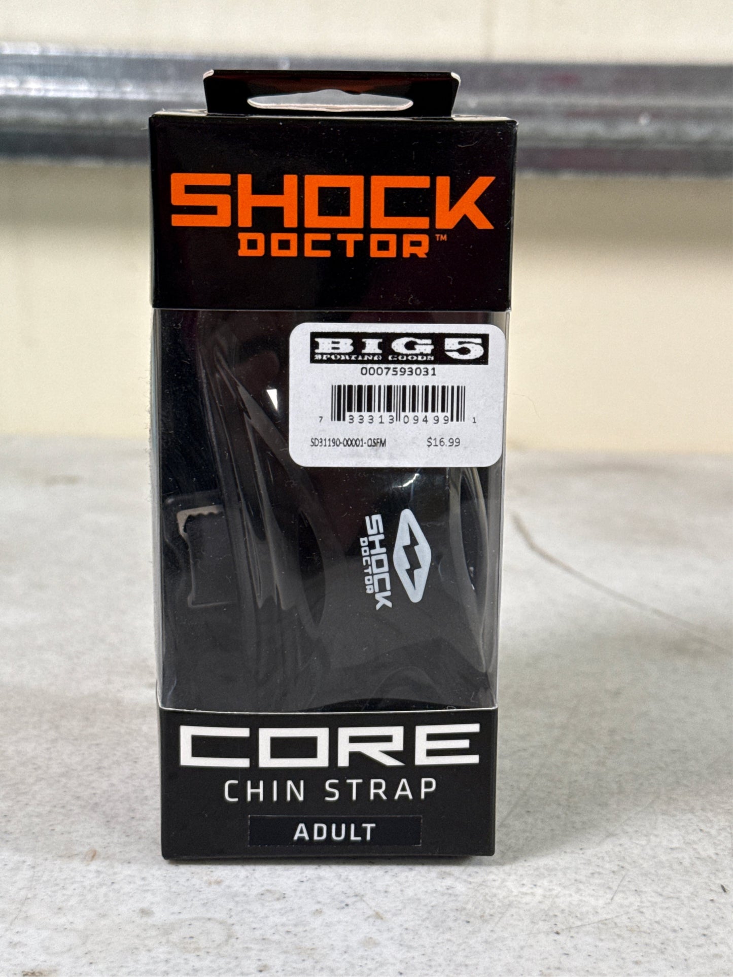 Shock Doctor Adult Core Adjustable Football Chinstrap - Black
