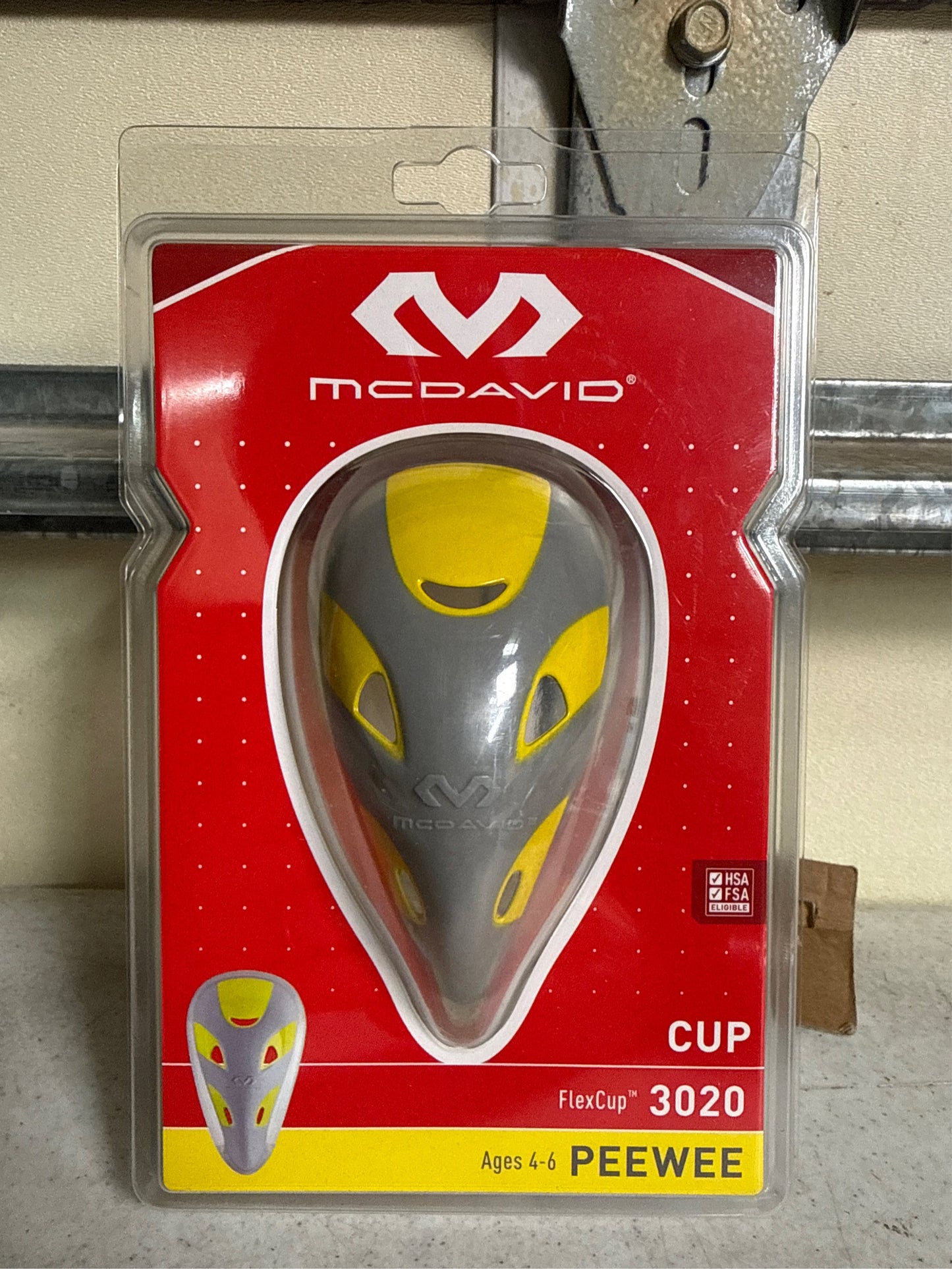 McDavid Youth Lightweight Flex Cup - Grey/Yellow, Size X-Small