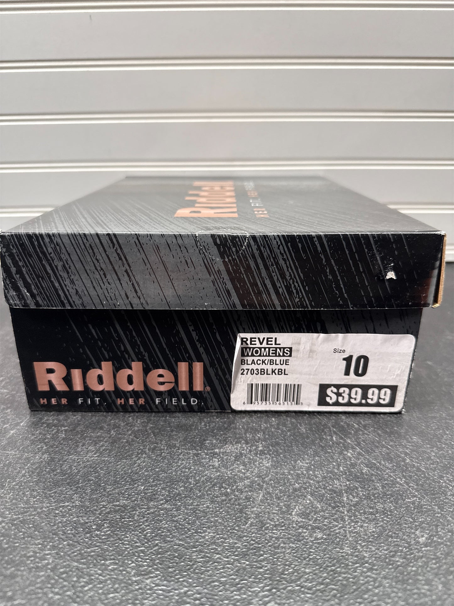 Riddell Revel TPU Women's Football Cleats - Black/Blue, Size 10