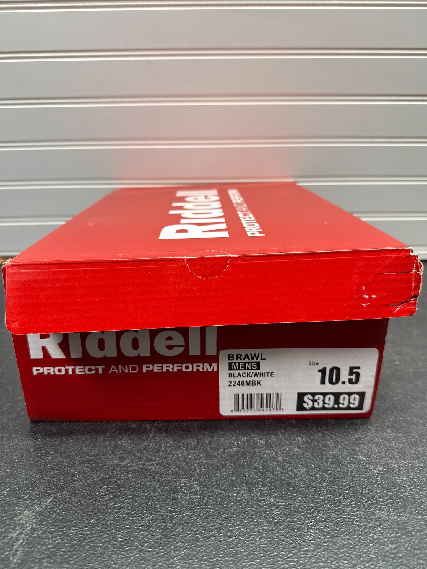 Riddell Brawl RM Men's Football Cleats - Black/White, Size 10.5