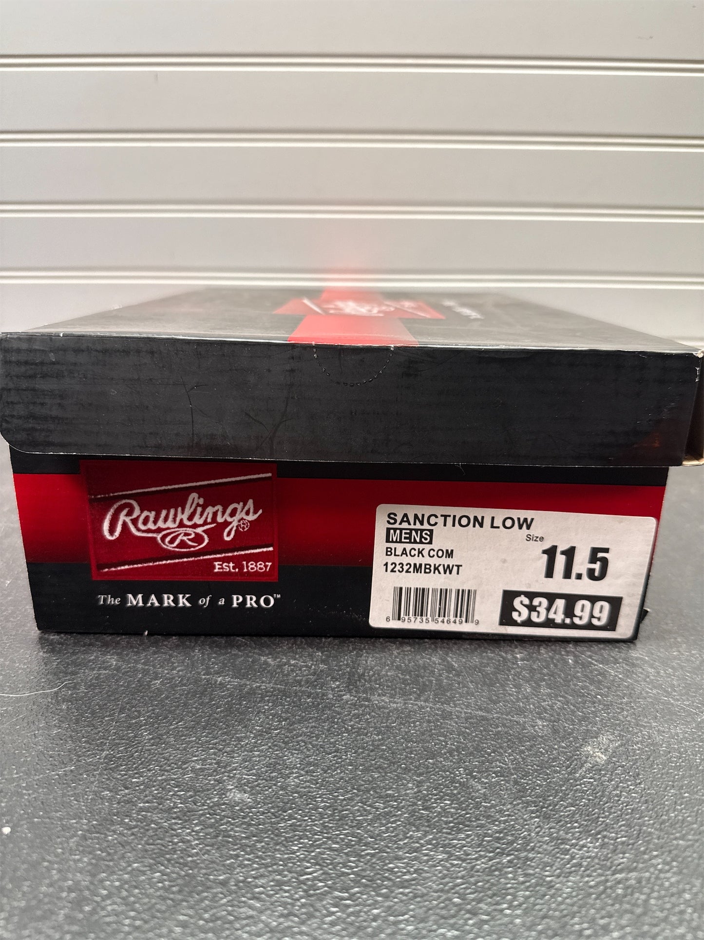 Rawlings Sanction Low Men's Baseball Cleats - Black/White, Size 11.5