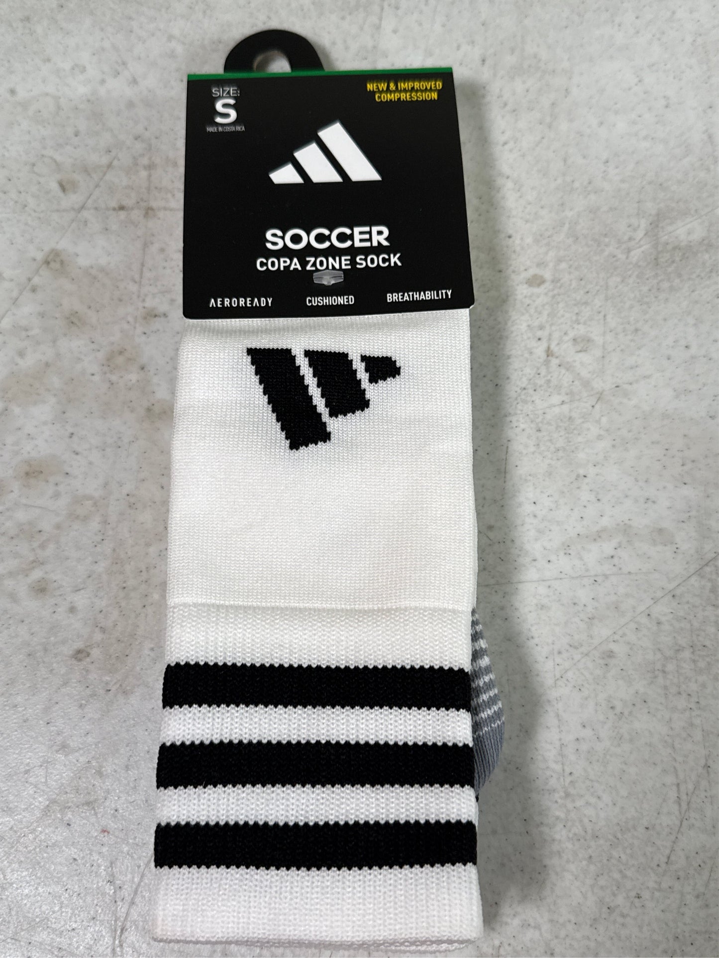 Adidas Copa Zone Cushion V Over-the-Calf Soccer Socks - White/Black, Size S