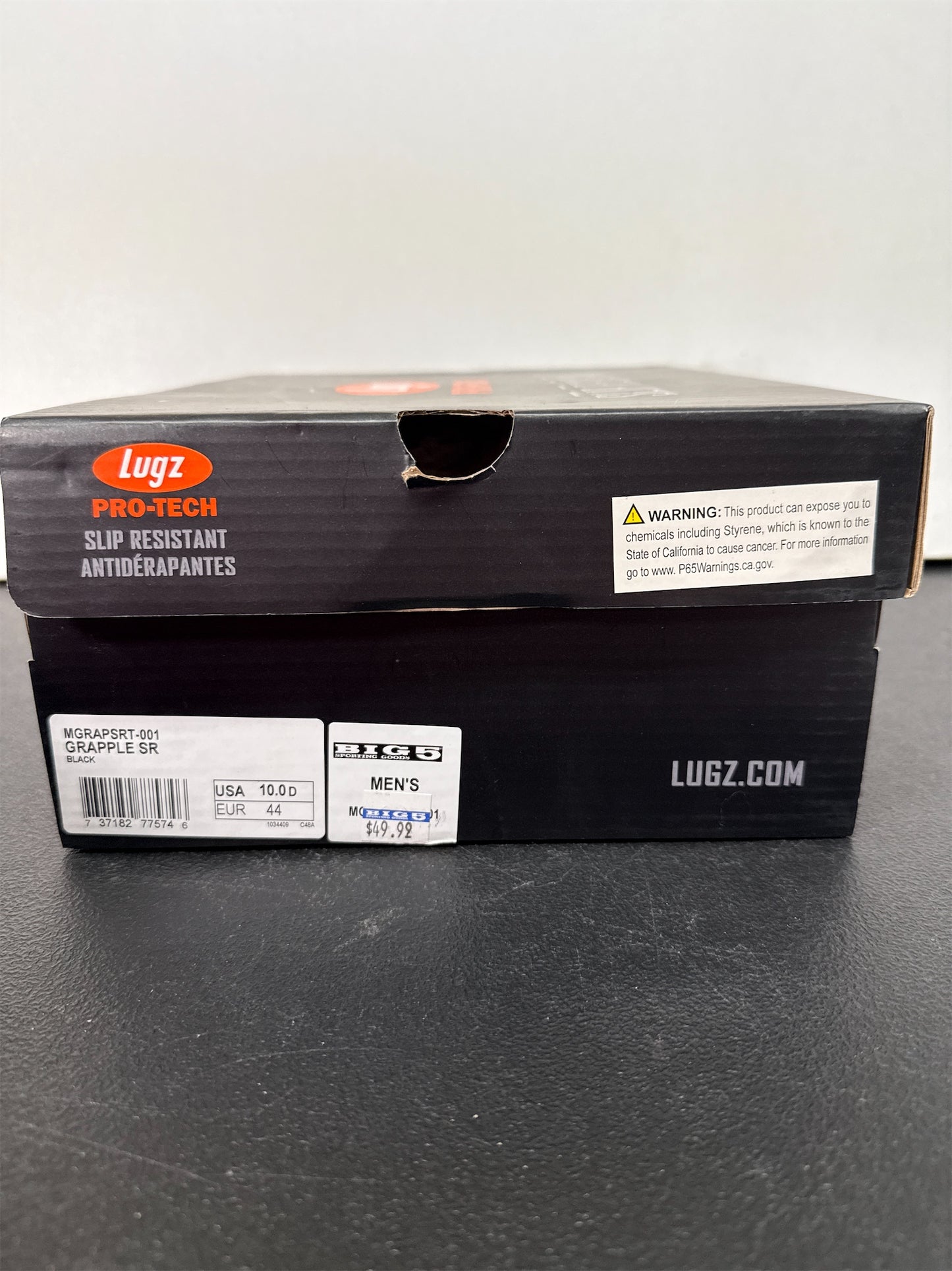 Lugz Men's Grapple Ballistic Slip-Resistant Casual Shoes - Black, Size 10
