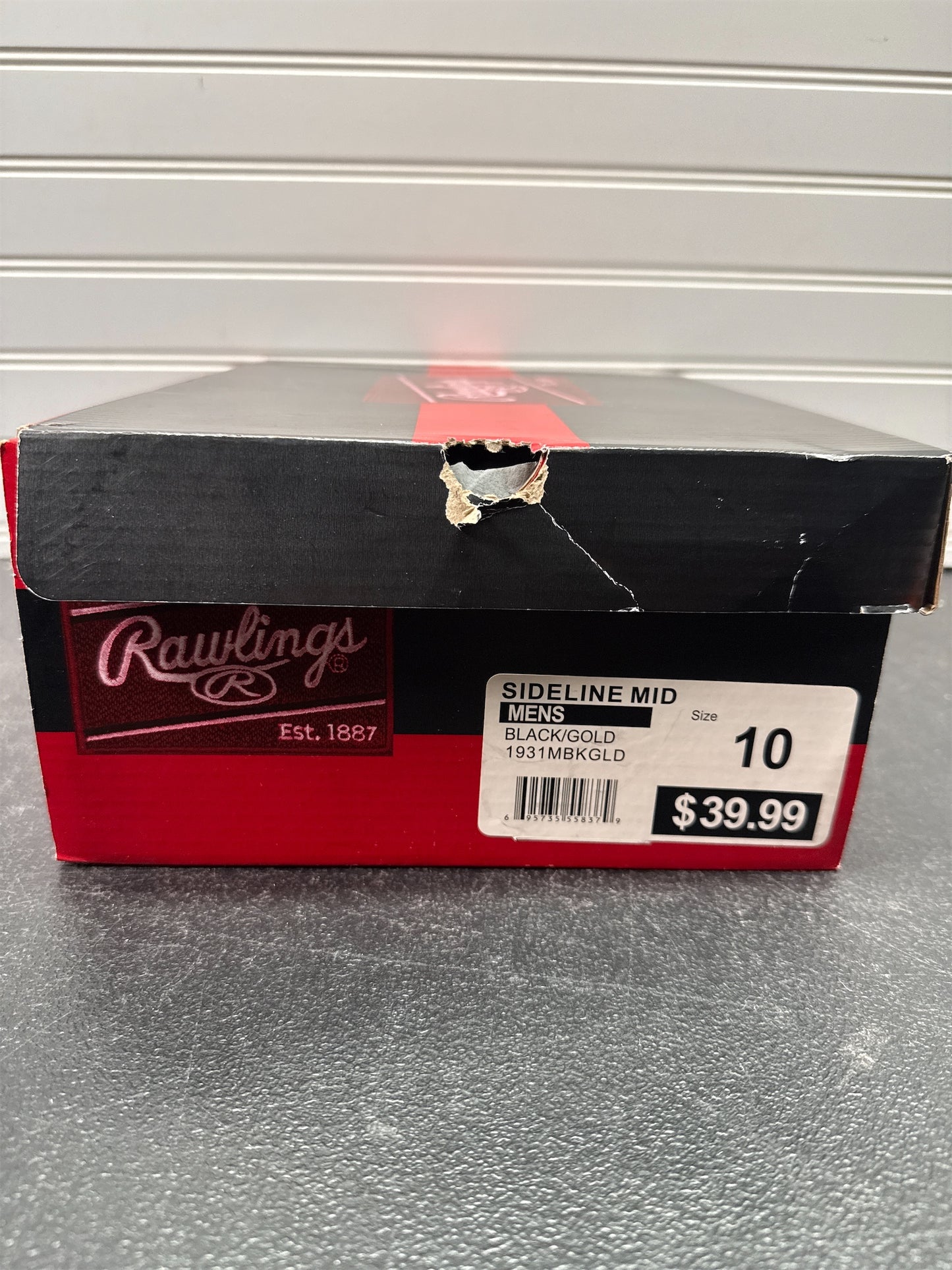 Rawlings Sideline Mid Men's Baseball Cleats - Black/Gold, Size 10