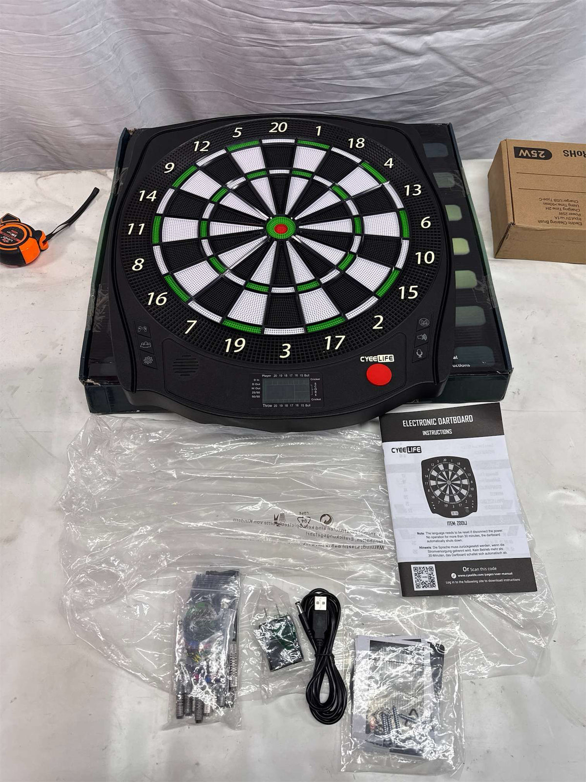 CyeeLife Electronic Dartboard Set with 6 Soft Tip Darts and Digital Scoreboard - Black