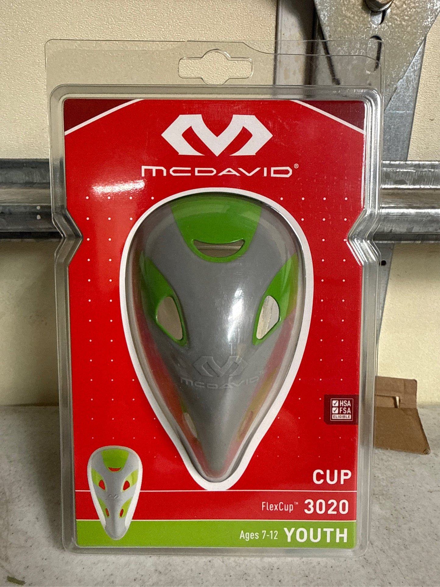 McDavid Youth Lightweight Flex Athletic Cup - Grey/Green, Small