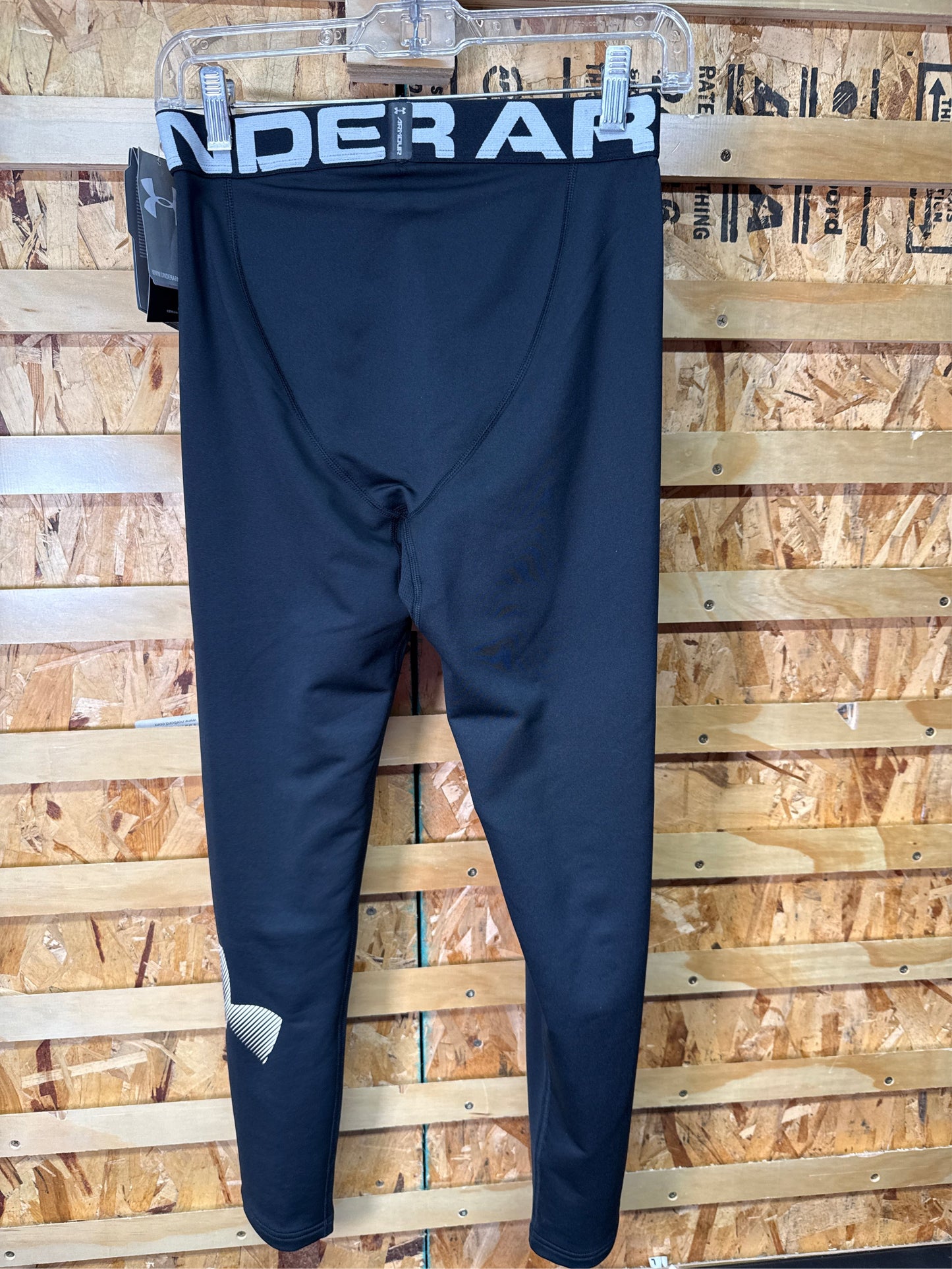 Under Armour Boys' ColdGear Armour Leggings - Black/White, XL