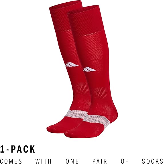 Adidas Unisex Metro Over-the-Calf Soccer Socks - Power Red - Medium