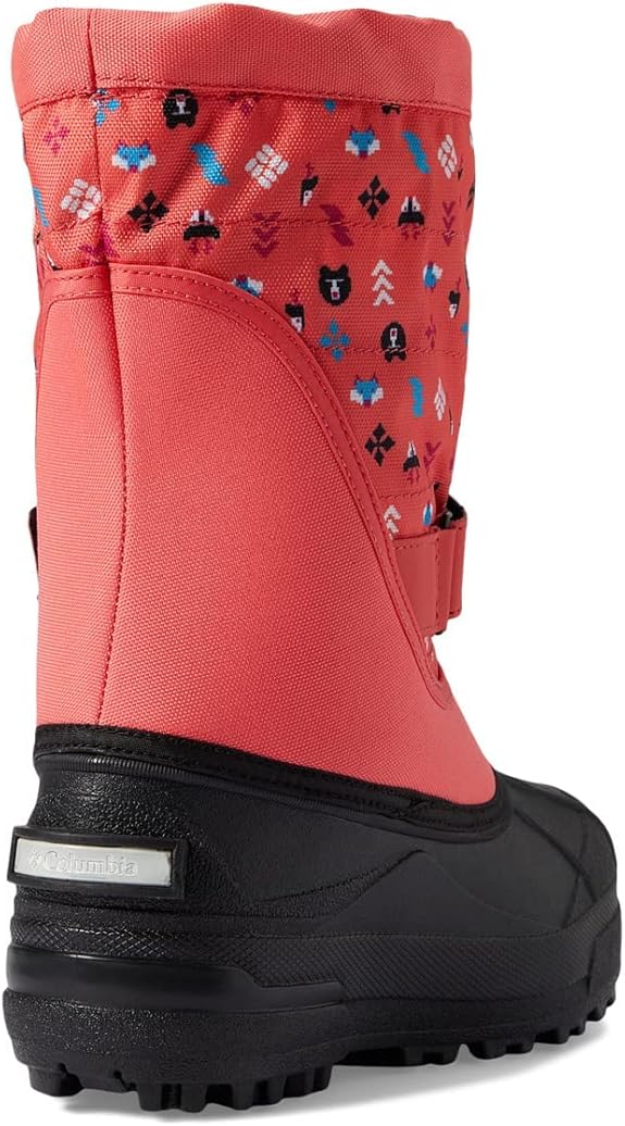 Columbia Kids' Powderbug Plus II Print Snow Boots - Blush Pink/White, Size 10