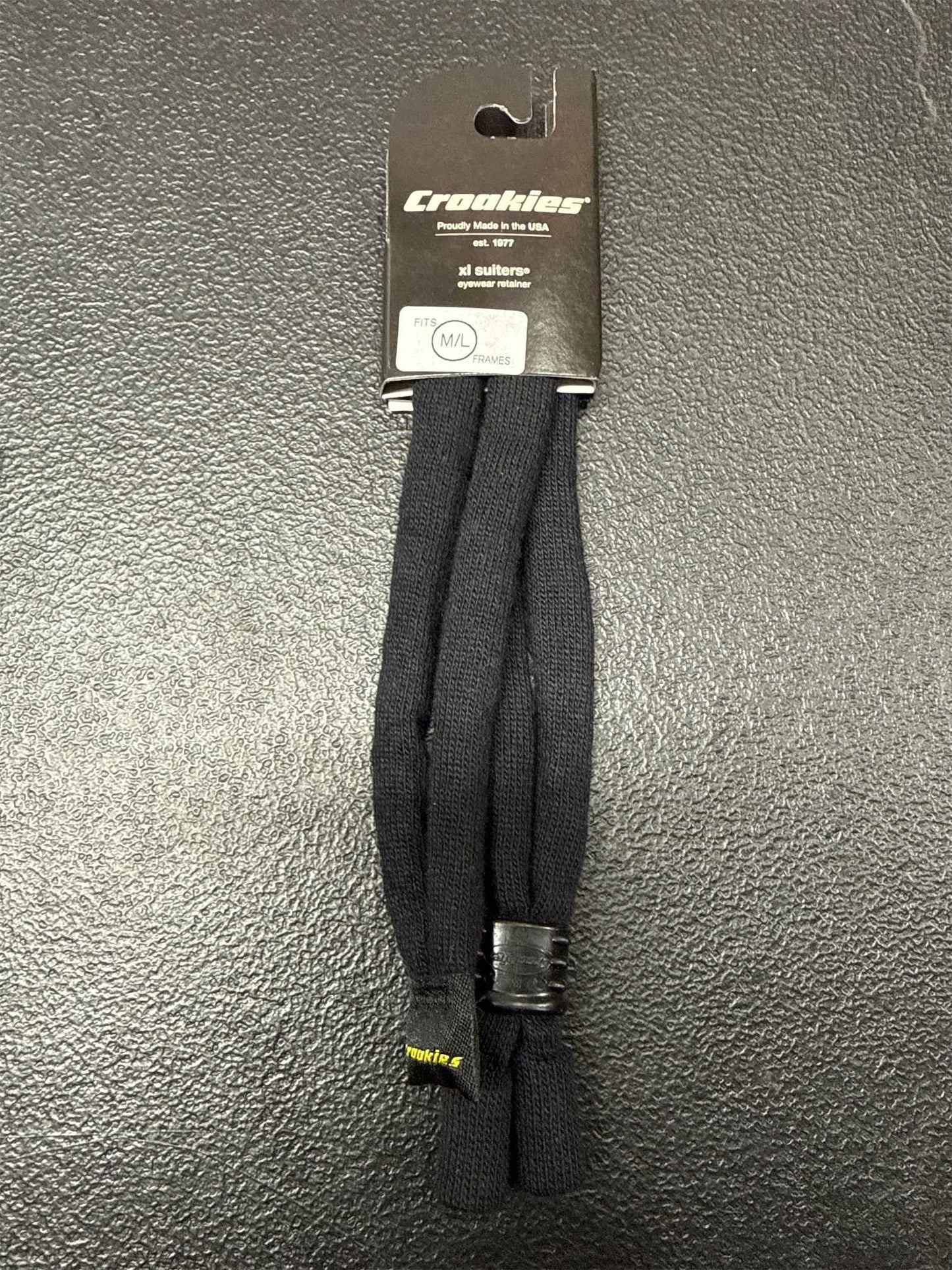 Croakies Cotton Suiters Eyewear Retainer - Black, XL