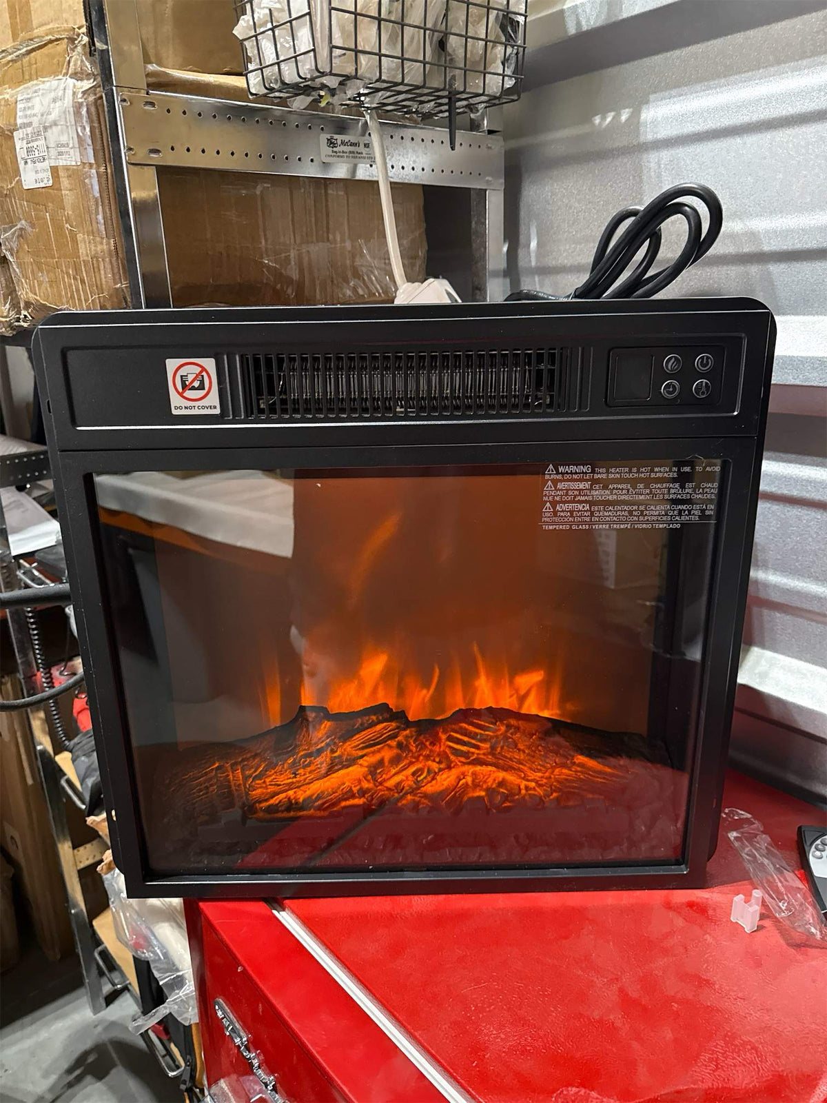 ORALNER 18" Electric Fireplace Insert Heater, 1400W - Black