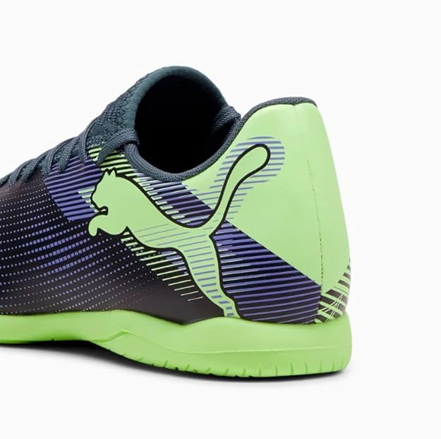 Puma Future 7 Play IT Indoor Soccer Shoes - Gray Skies/Elektro Purple, Size 7.5