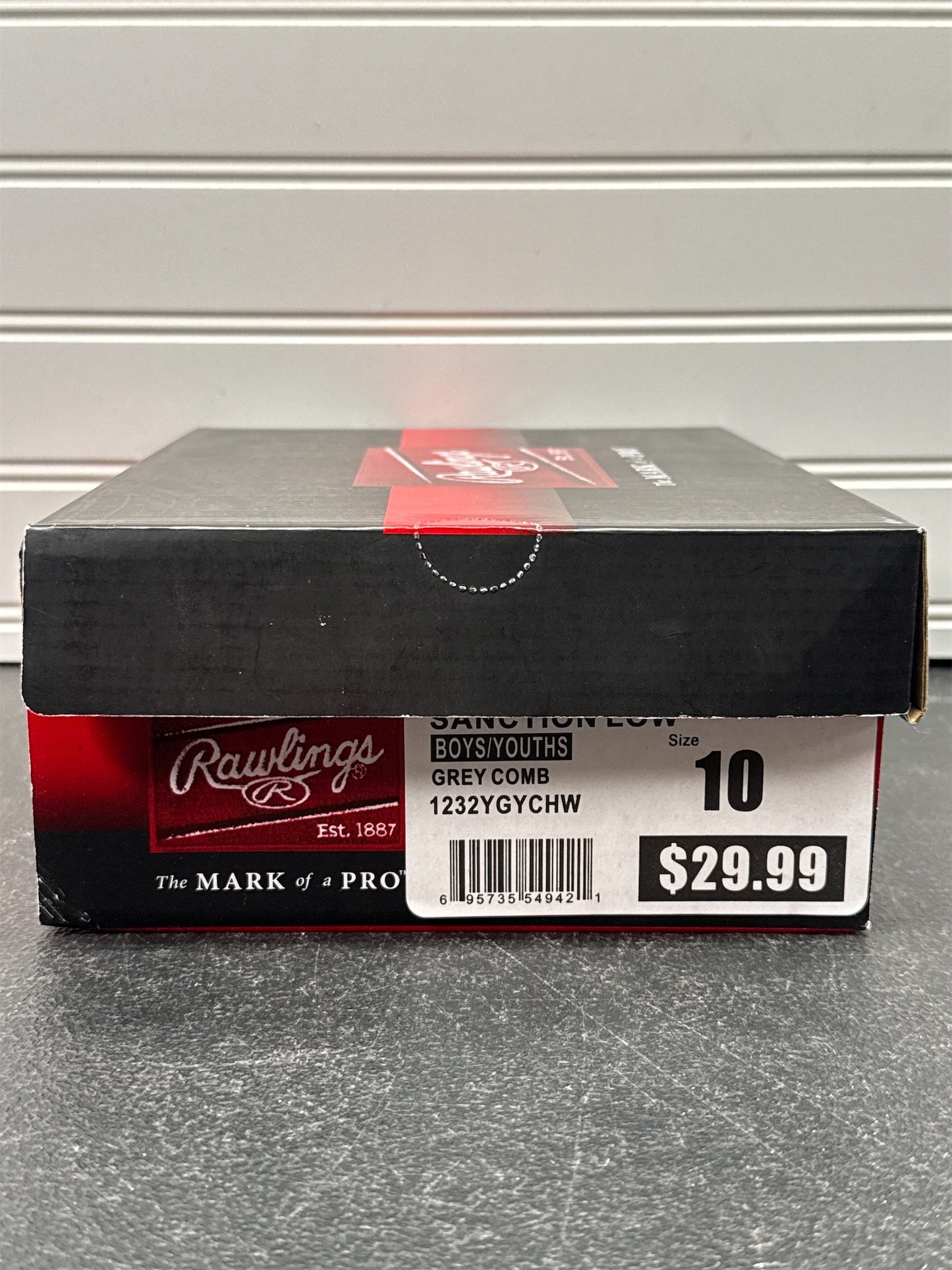 Rawlings Sanction Low Youth Baseball Cleats - Gray, Size 10