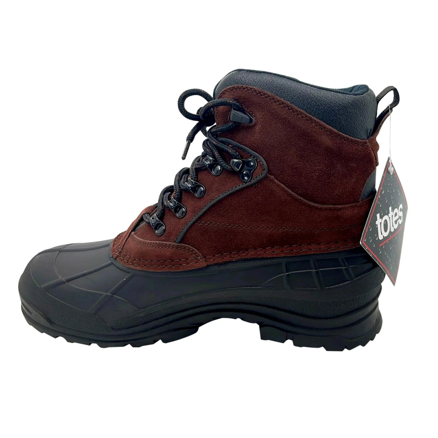 TOTES Men's Mammoth Waterproof Winter Boots - Dark Brown, Size 8M