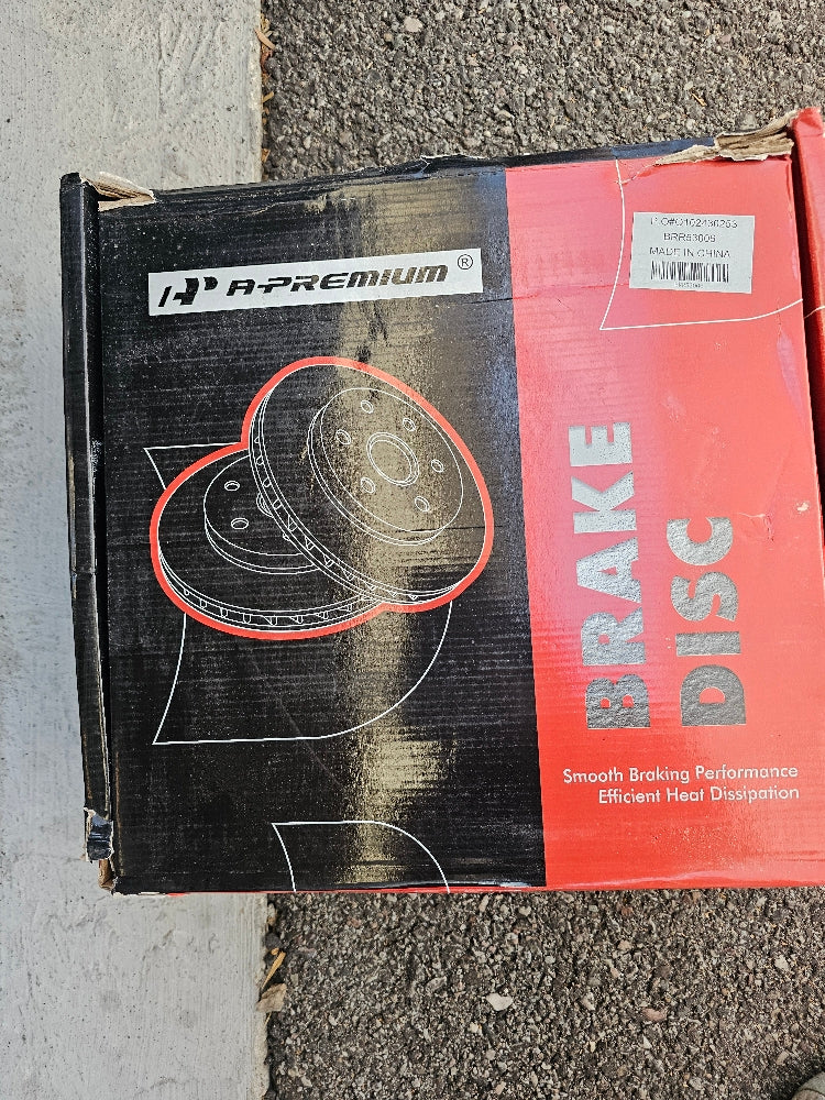 A-Premium 13.86" Rear Vented Disc Brake Rotors & Ceramic Pads Kit