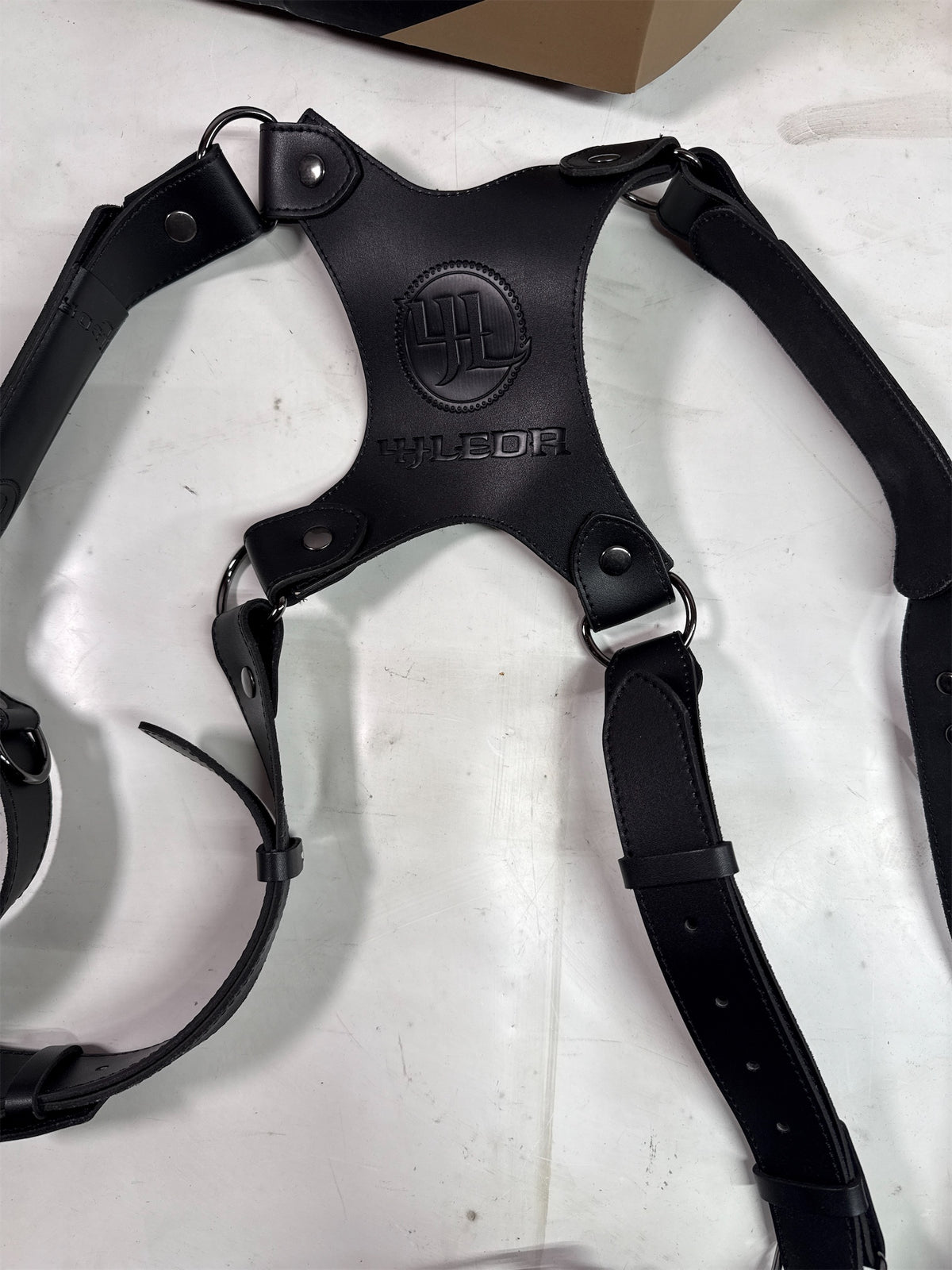 4J LEDR D1 Dual Camera Leather Harness Strap - Black
