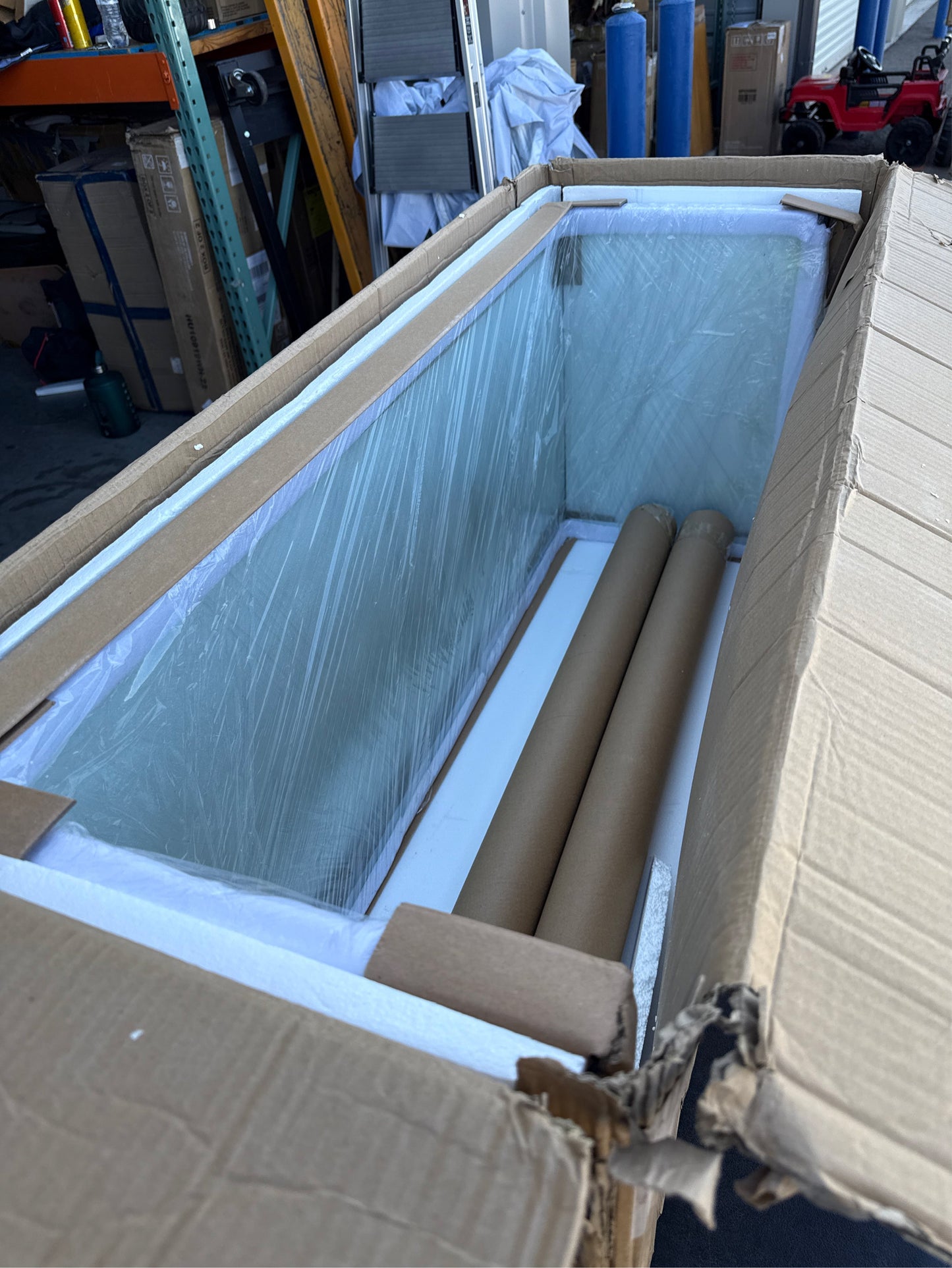 Costway Modern Tempered Glass Coffee Table - Clear Waterfall Accent Table