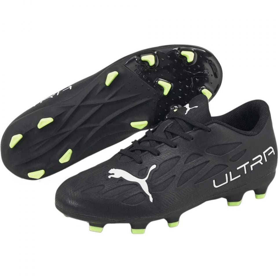 Puma Ultra 4.4 FG/AG Junior Soccer Cleats - Black/White/Fizzy - Size 12C