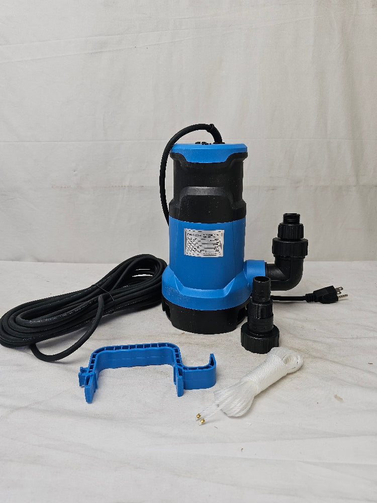 POXURIO 1HP Submersible Sump Pump - 5000 GPH Utility Drain Pump with 16ft Cord