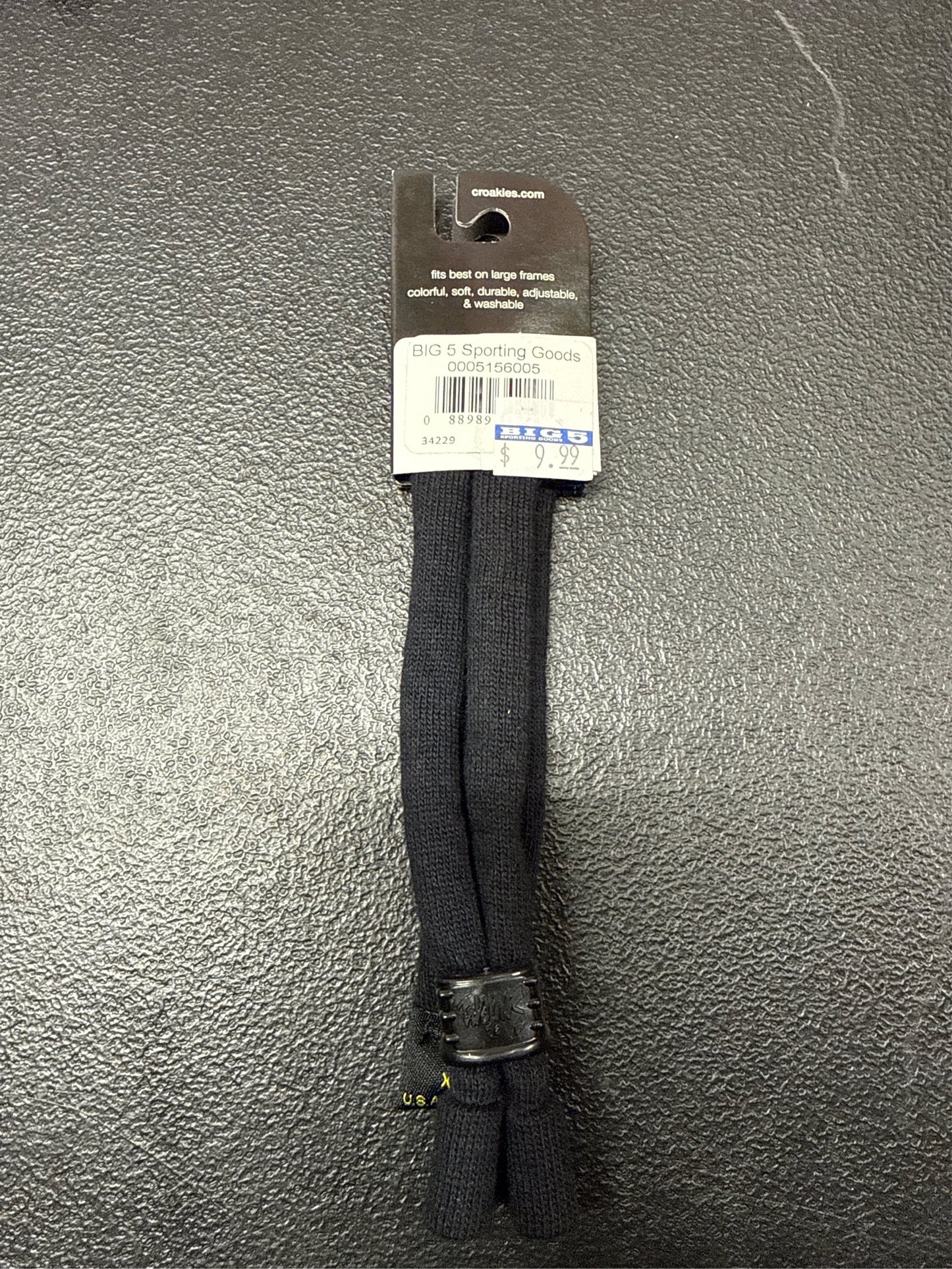 Croakies Cotton Suiters Eyewear Retainer - Black, XL