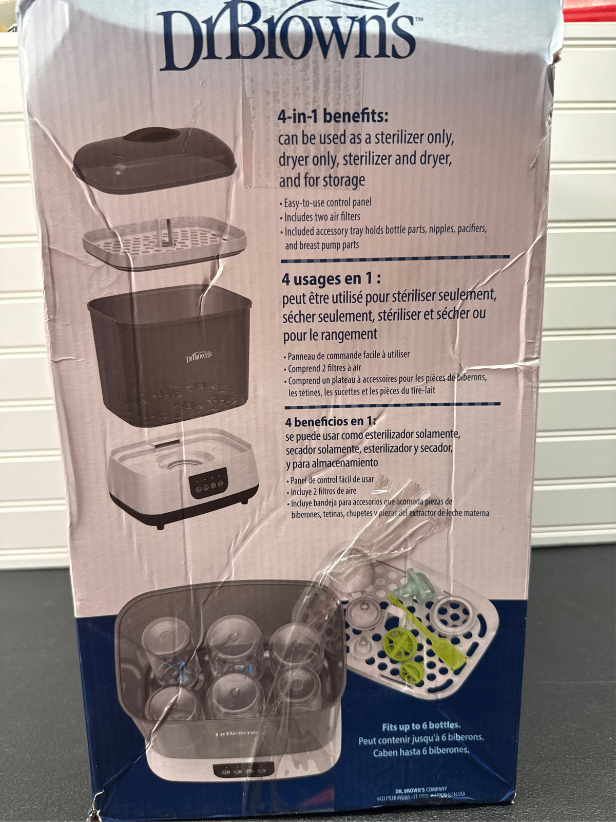 Dr. Brown's All-In-One Baby Bottle Sterilizer and Dryer - Gray/White