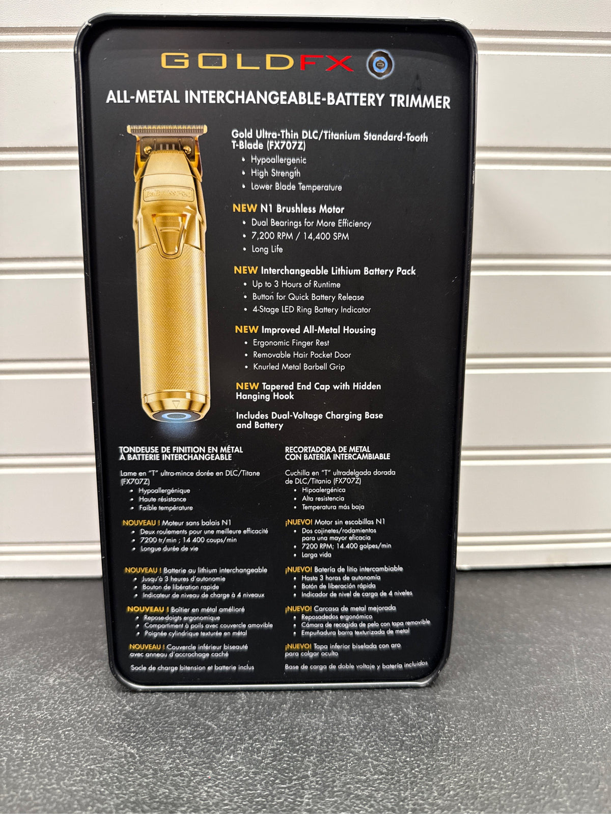BaBylissPRO FXONE Cordless Professional Outlining Trimmer for Men, Gold