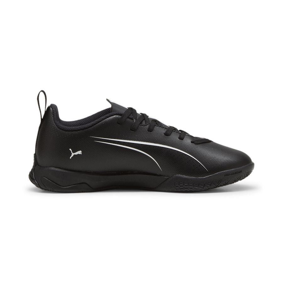Puma Ultra 5 Play It Jr. Indoor Soccer Shoes - Black/White, Youth Size 6