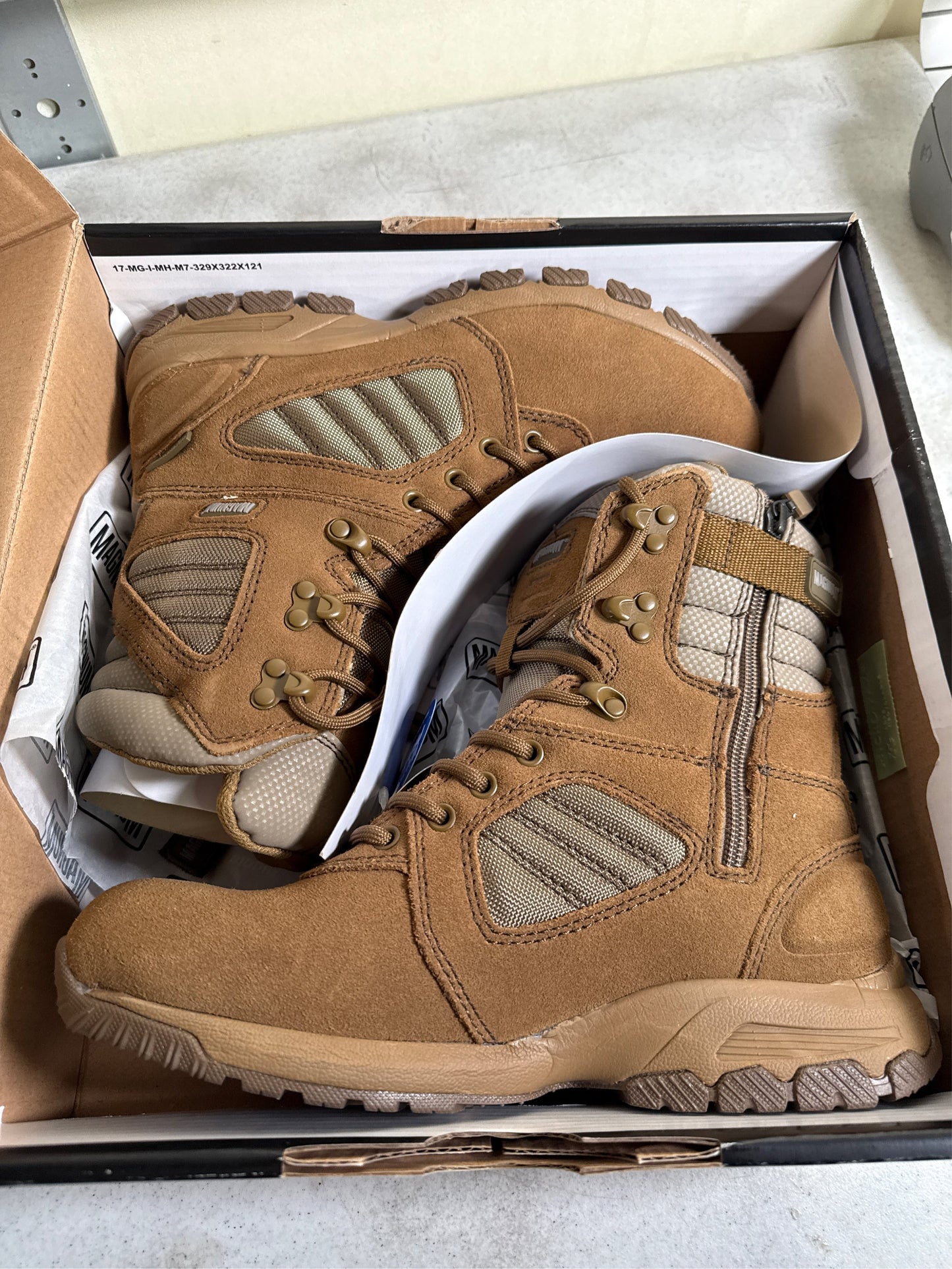Magnum Men's Mag Shield 8.0 Waterproof Side-Zip Work Boots - Tan, Size 8
