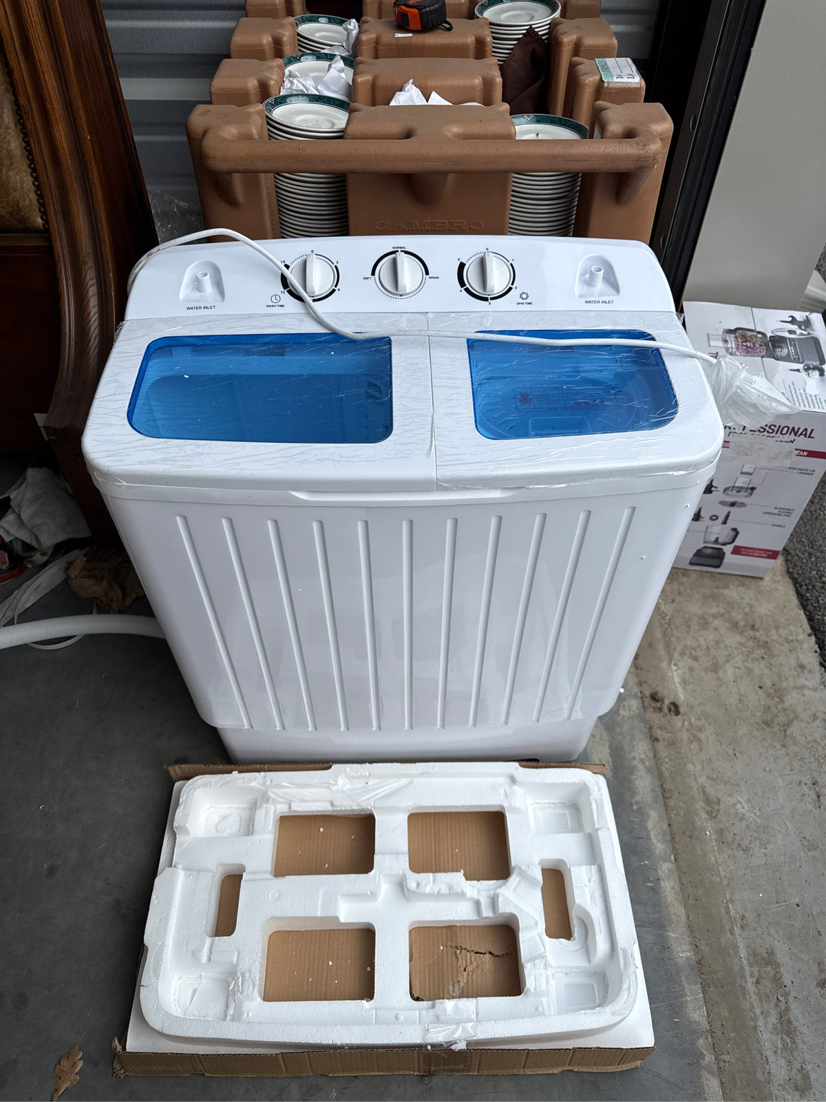 Costway Portable Twin Tub Washing Machine with 13.2 lb Washer & 8.8 lb Spinner