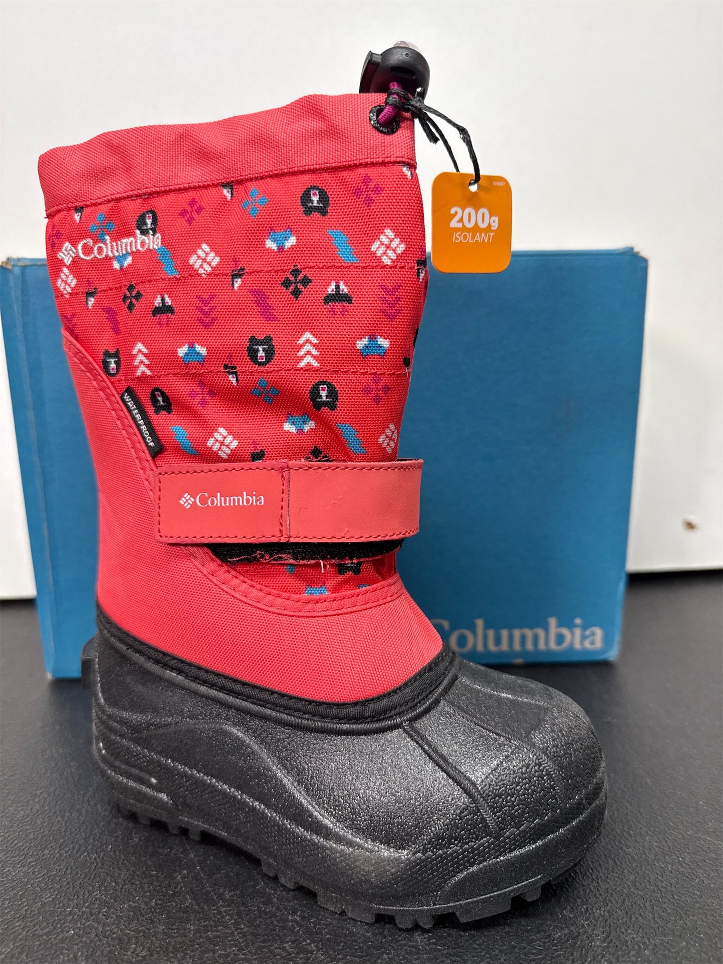 Columbia Kids' Powderbug Plus II Print Snow Boots - Blush Pink/White, Size 10