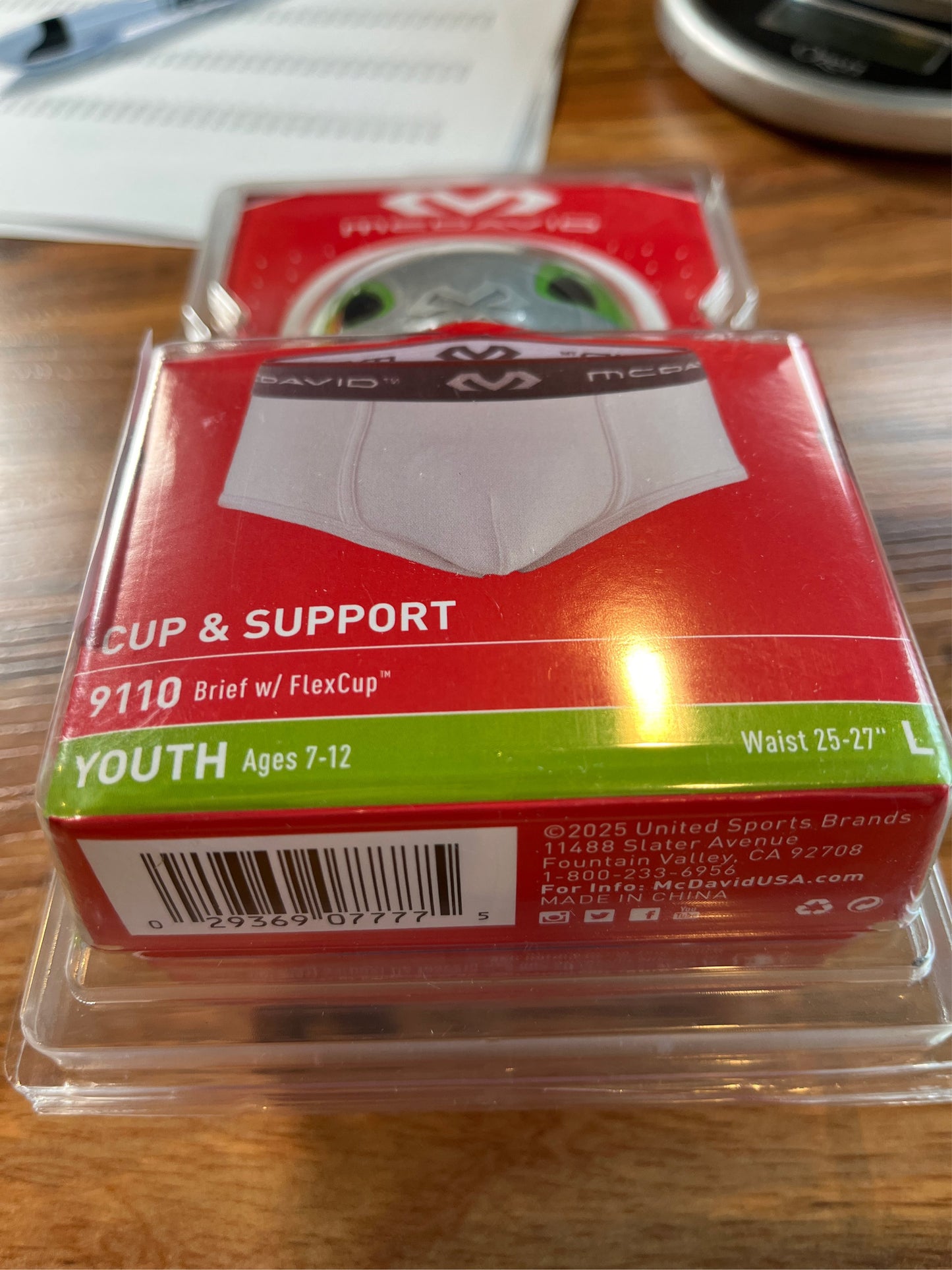 McDavid Youth Classic Athletic Brief with Flex Cup - White, Size Large