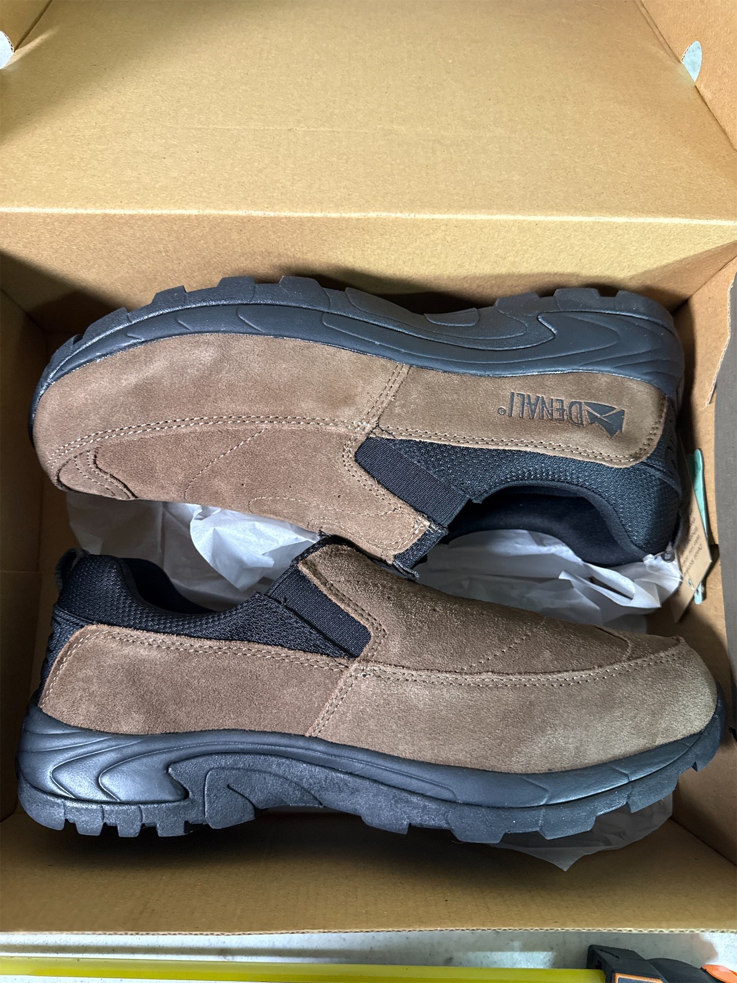 Denali Aleutian Men's Outdoor Slip-On Shoes - Brown/Black, Size 7.5