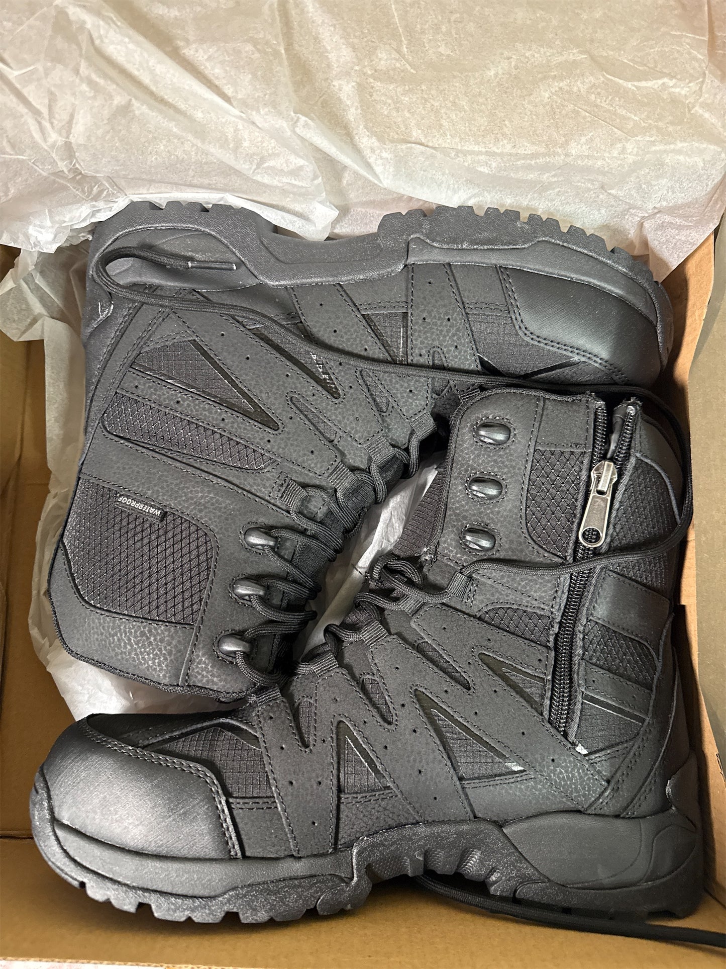 Denali Men's Waterproof Tactical Steel Toe Work Boots - Black, Size 8.5