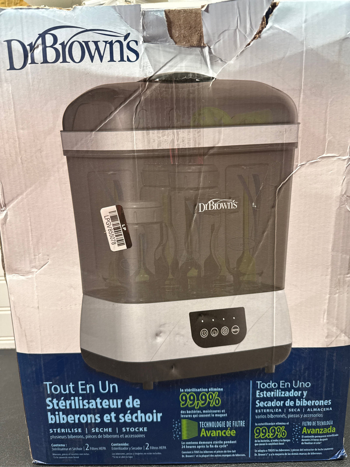 Dr. Brown's All-In-One Baby Bottle Sterilizer and Dryer - Gray/White