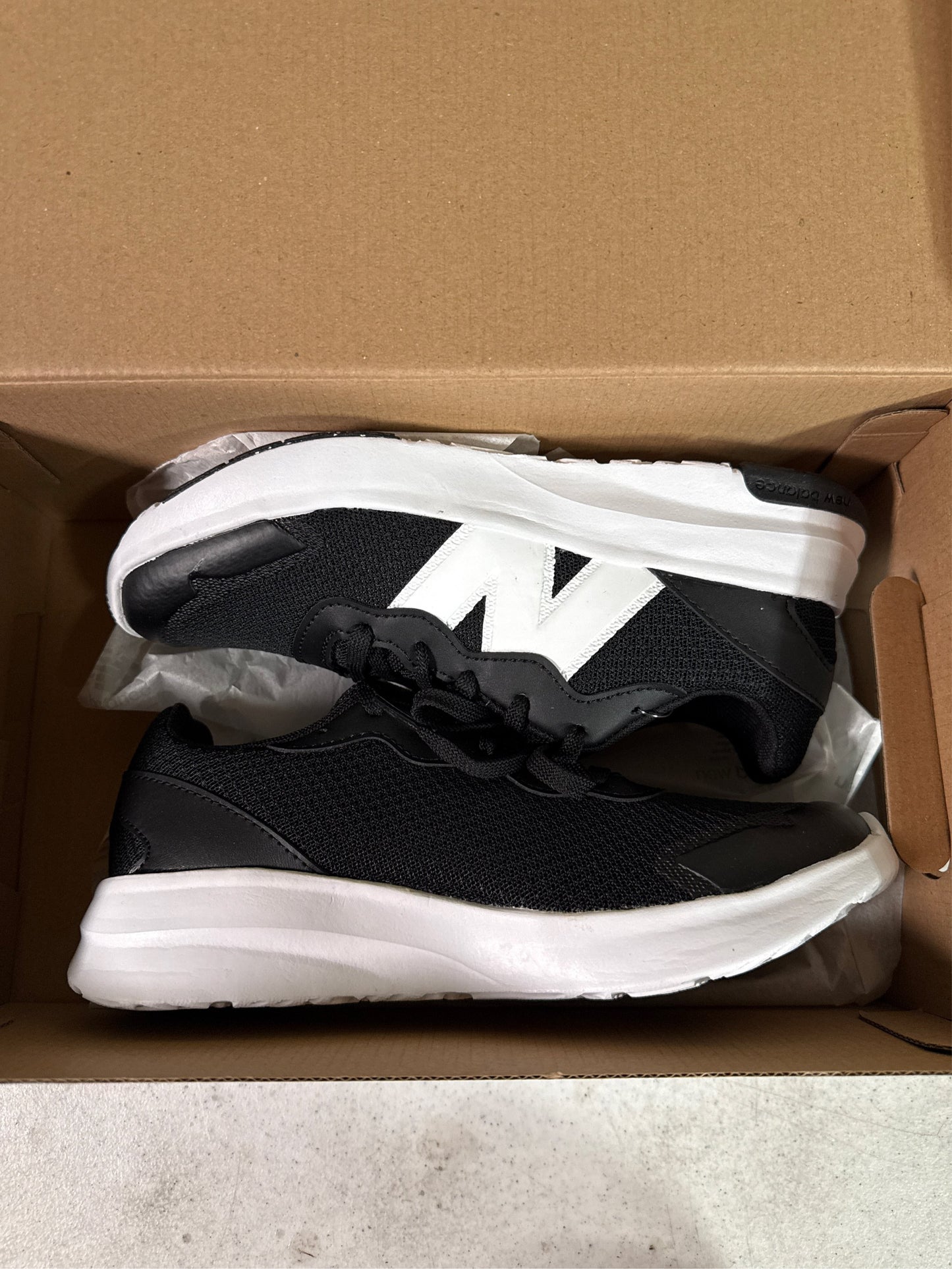 New Balance 578 V1 Boys' Running Shoes - Black/White, Size 3.5 Wide