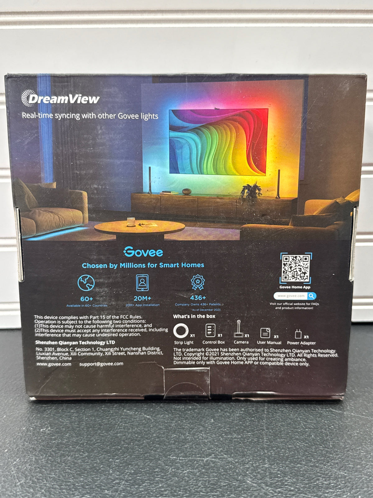 Govee Smart TV Backlight 3S - 11.8ft RGBIC LED Strip Lights for 55-65 inch TVs