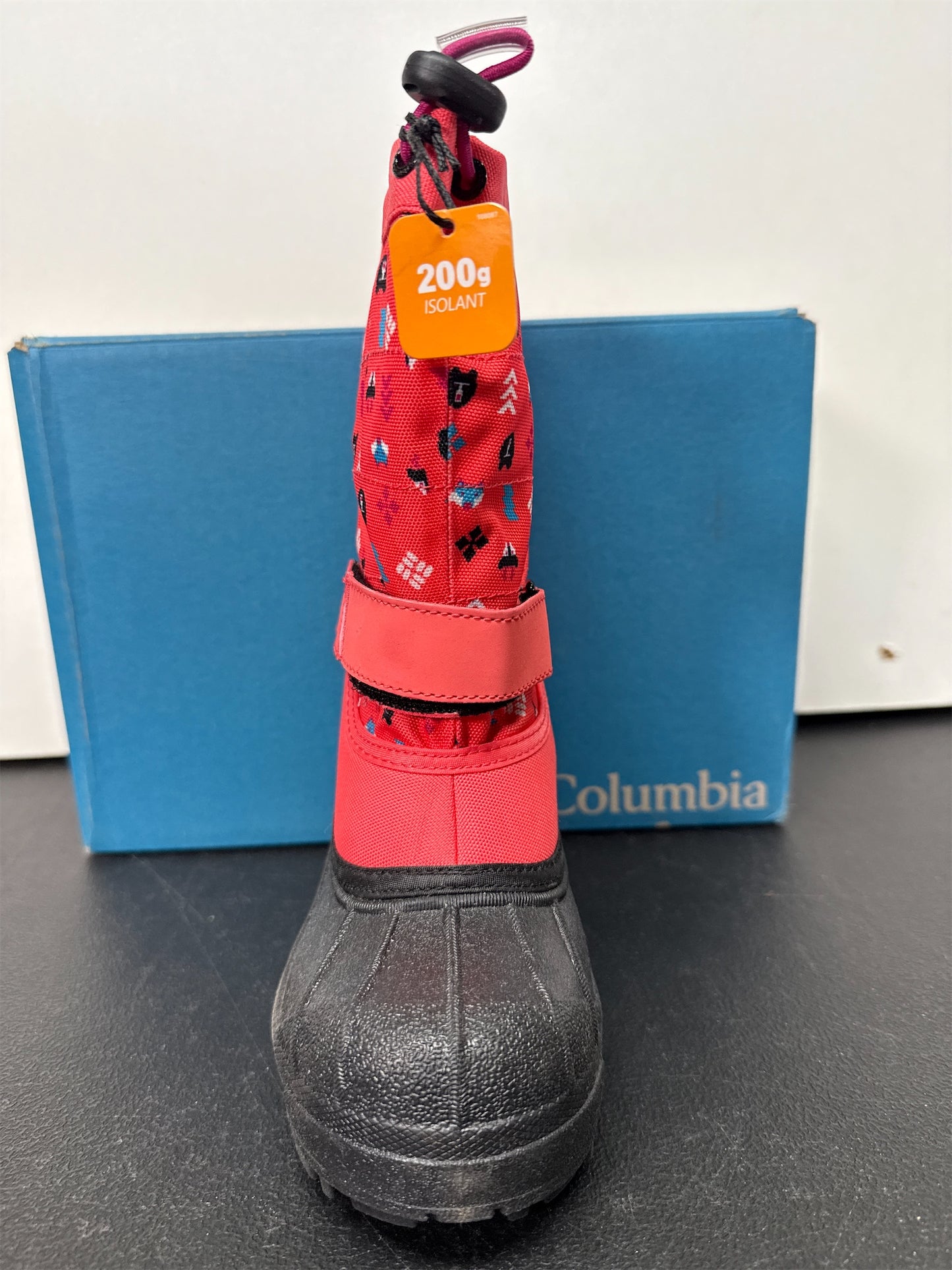 Columbia Kids' Powderbug Plus II Print Snow Boots - Blush Pink/White, Size 10