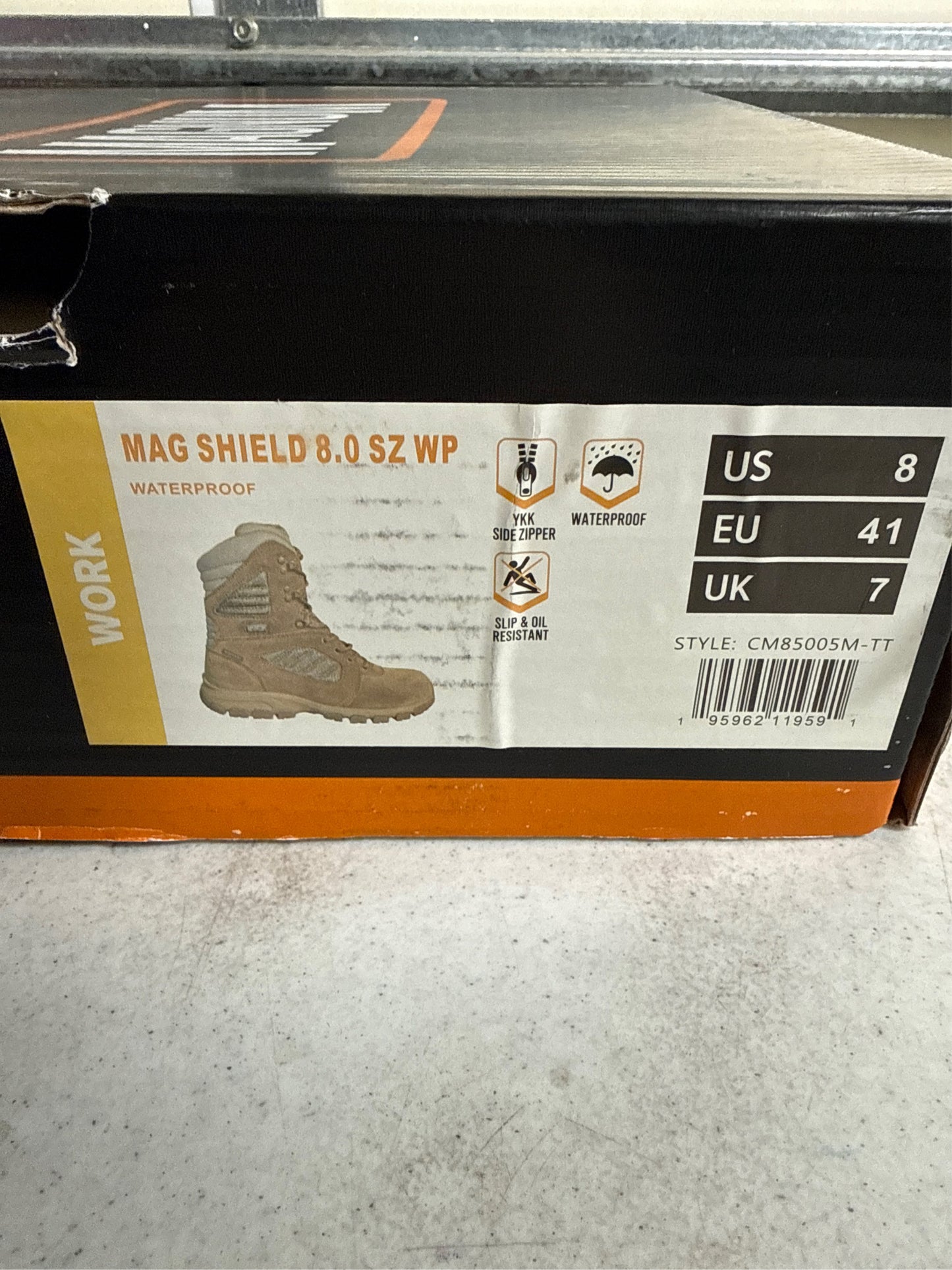Magnum Men's Mag Shield 8.0 Waterproof Side-Zip Work Boots - Tan, Size 8