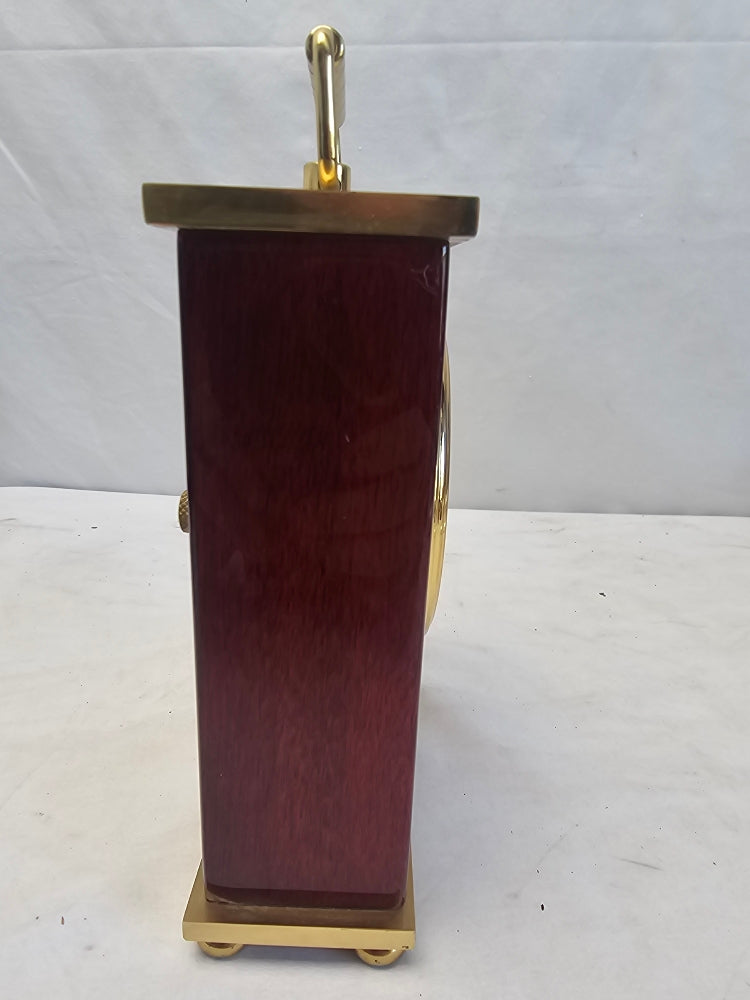 Howard Miller Rosewood Bracket Tabletop Clock with Brass Accents