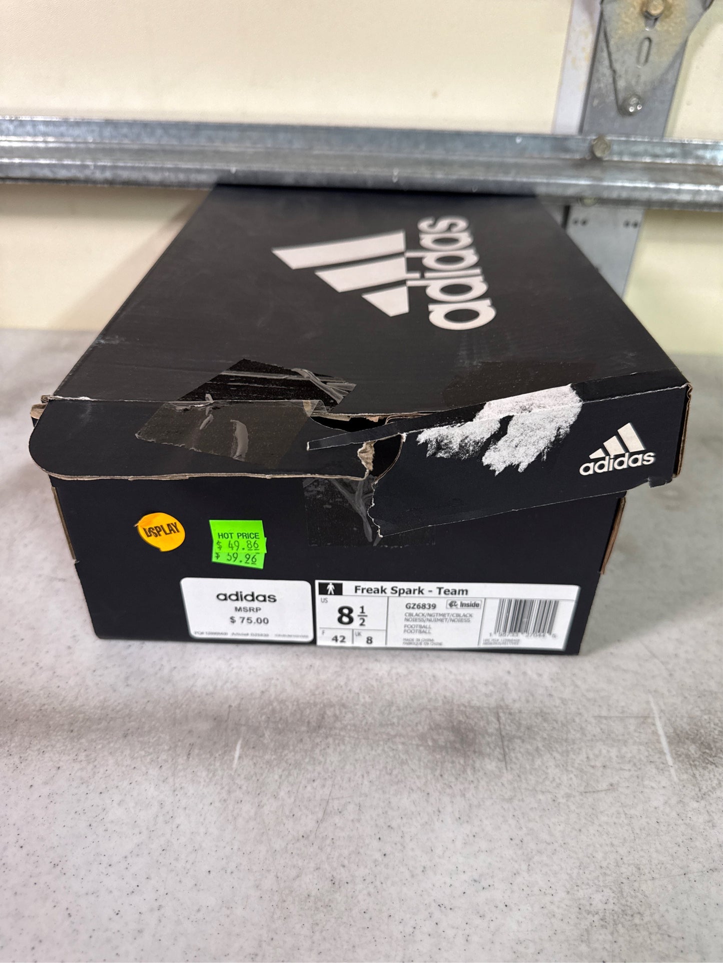 Adidas Men's Freak Spark Football Cleats - Black/Night Metallic, Size 8.5