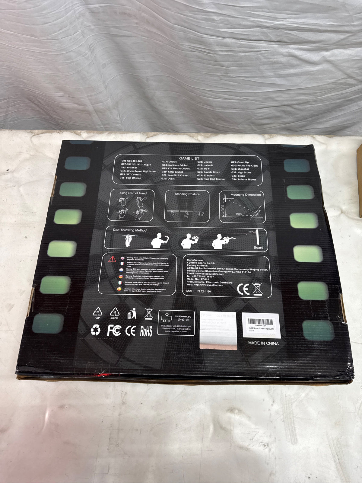 CyeeLife Electronic Dartboard Set with 6 Soft Tip Darts and Digital Scoreboard - Black