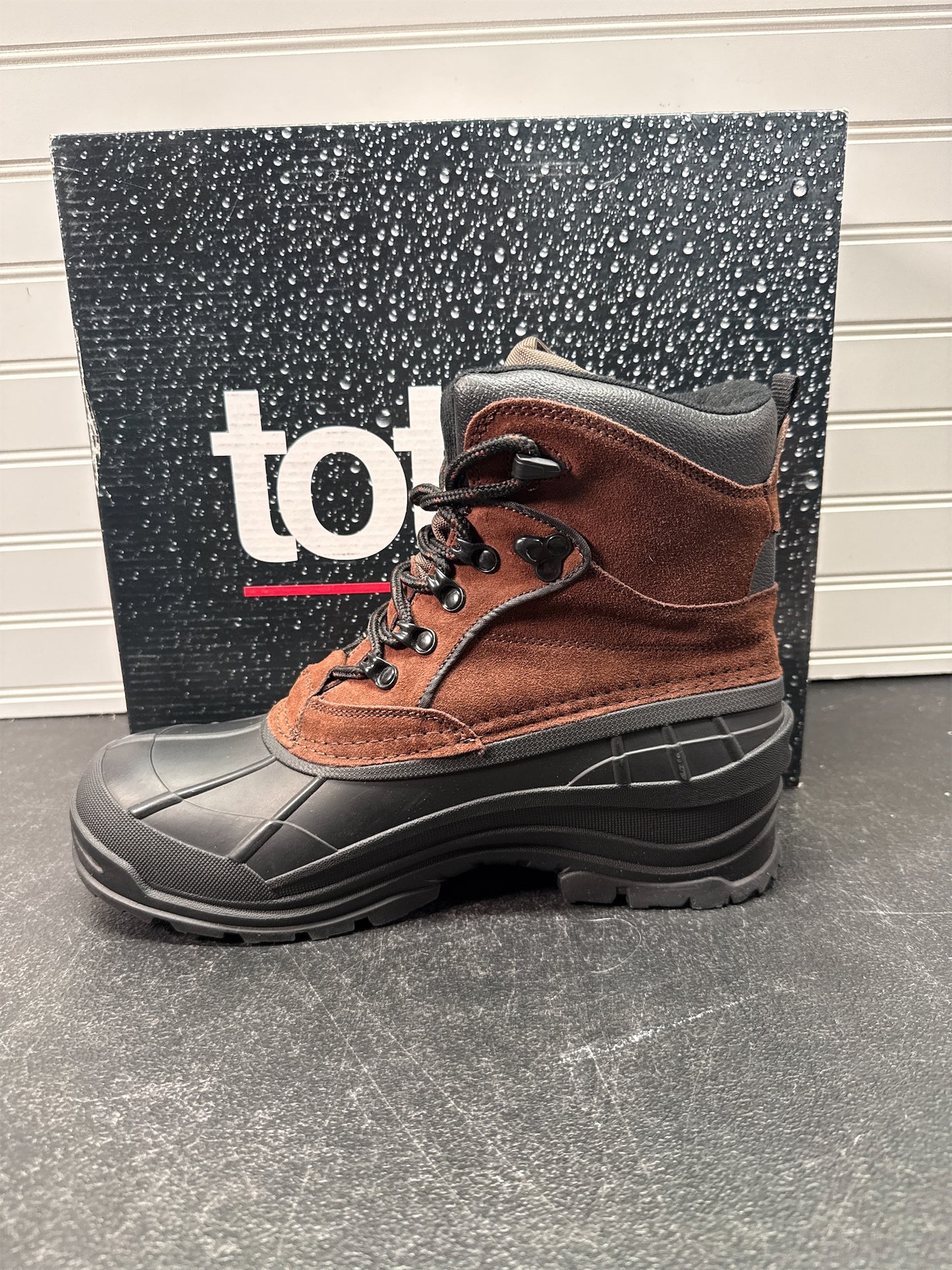 TOTES Men's Mammoth Waterproof Winter Boots - Dark Brown, Size 8M
