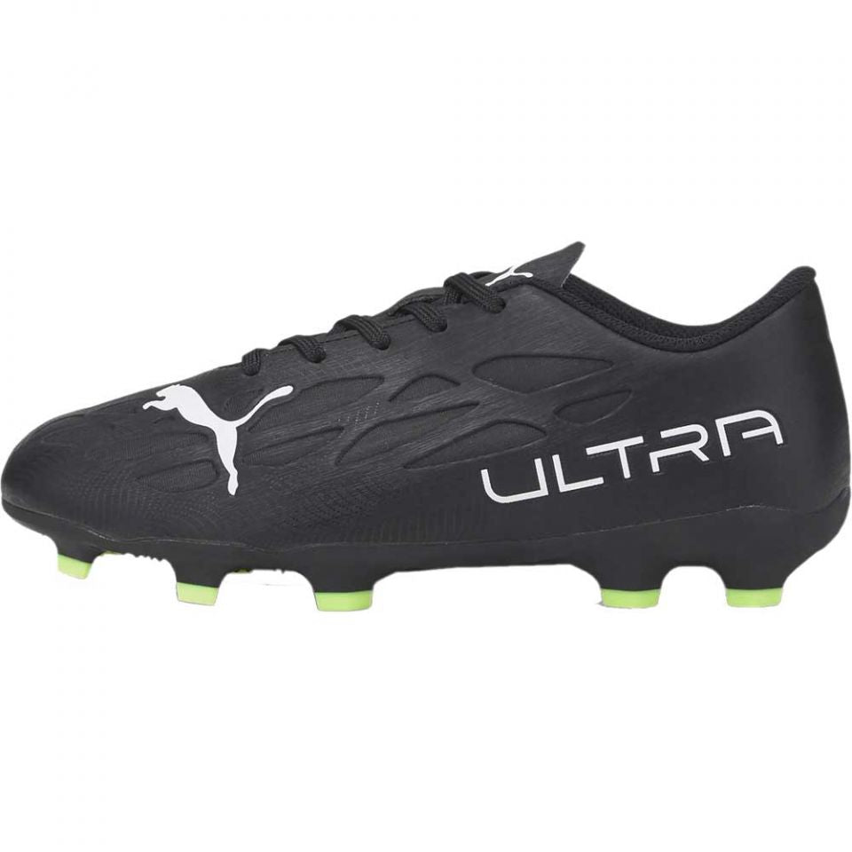 Puma Ultra 4.4 FG/AG Junior Soccer Cleats - Black/White/Fizzy - Size 12C