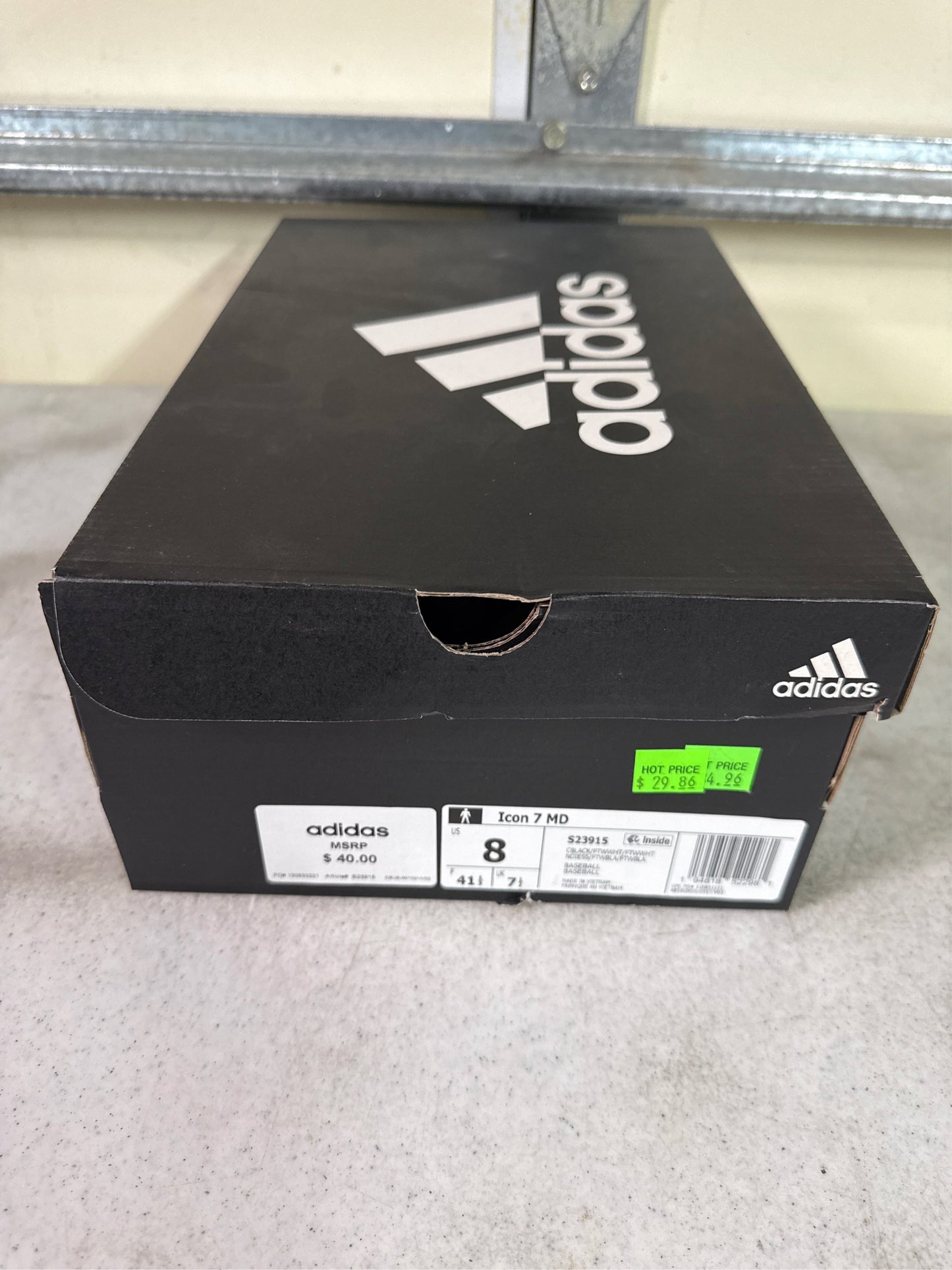 Adidas Men's Icon 7 MD Baseball Cleats - Black/White, Size 8