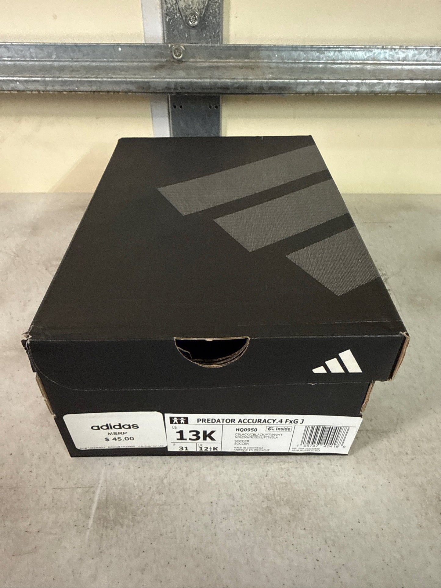 Adidas Predator Accuracy.4 FxG J Kids' Soccer Cleats - Black, Size 13K